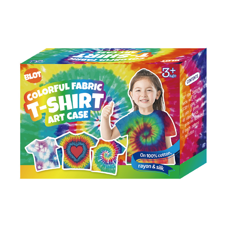 Caja de arte de camiseta de tela colorida, banda de goma * 48, plantilla de patrón * 6