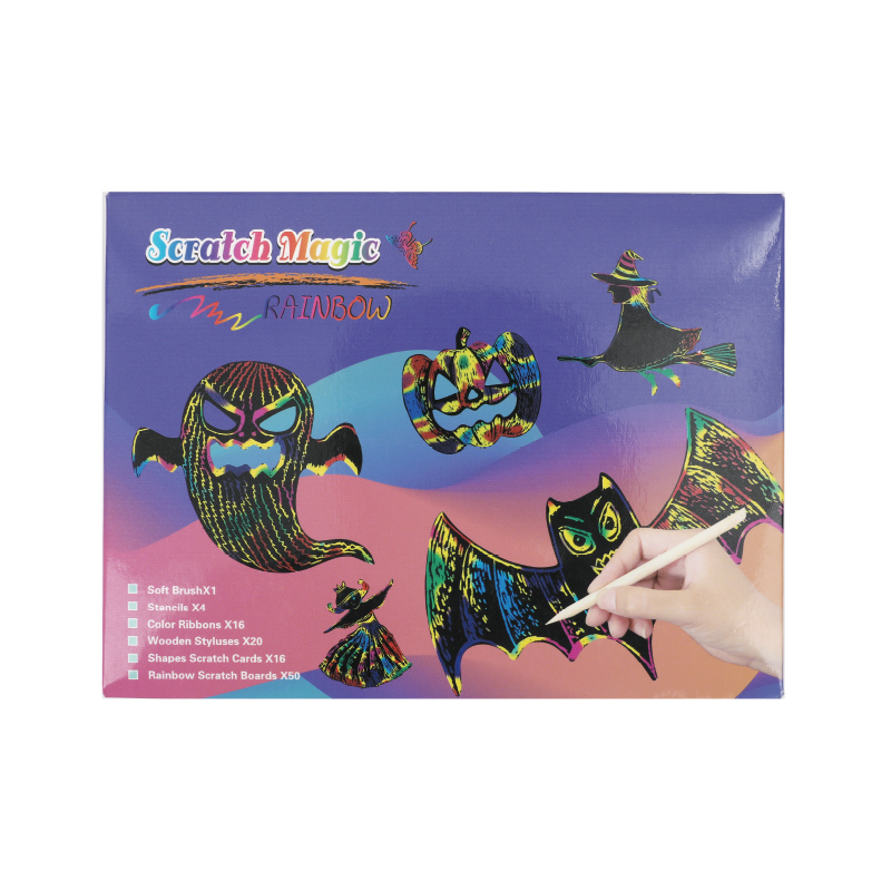Children Painting Halloween Scratch Magic Set Gifts