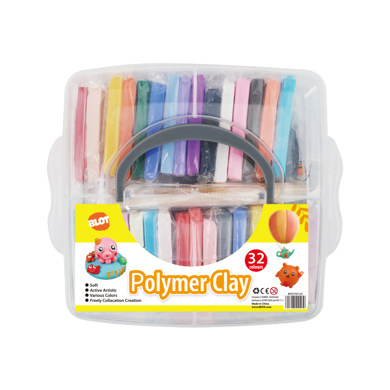Nontoxic 32 colors Polymer DIY Clay with 5 Plastic Tools,Accessories
