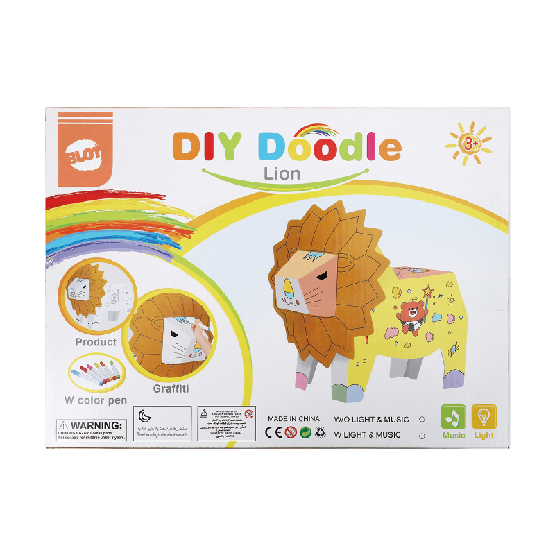 DIY Doodle Painting Assembled Lion Arts and Crafts for Girls
