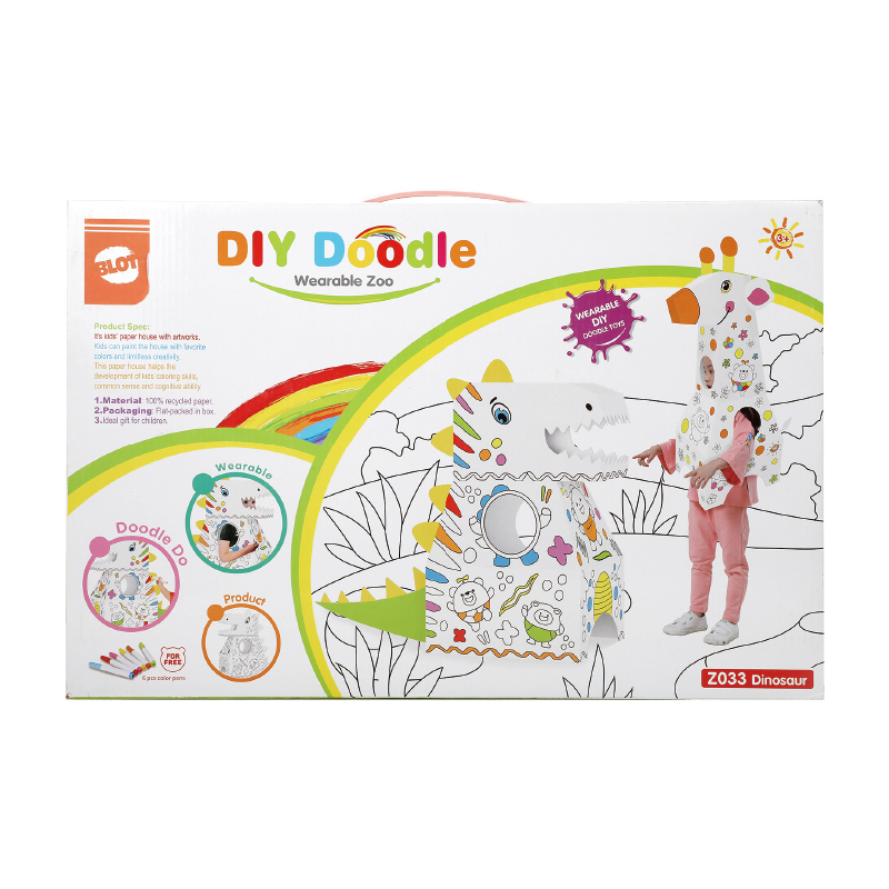DIY Wearable Jigsaw Dinosaur Art Craft Coloring and Drawing Doodle