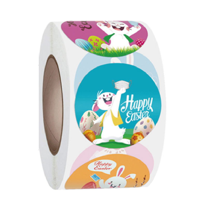 Rabbits Colorful Round Labels Self Adhesive Size DIY Stickers for Kids