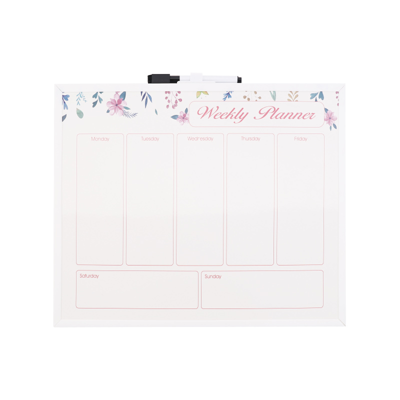 Magnetic Dry Erase Board Weekly/Monthly Calendar Board with PPR Frame