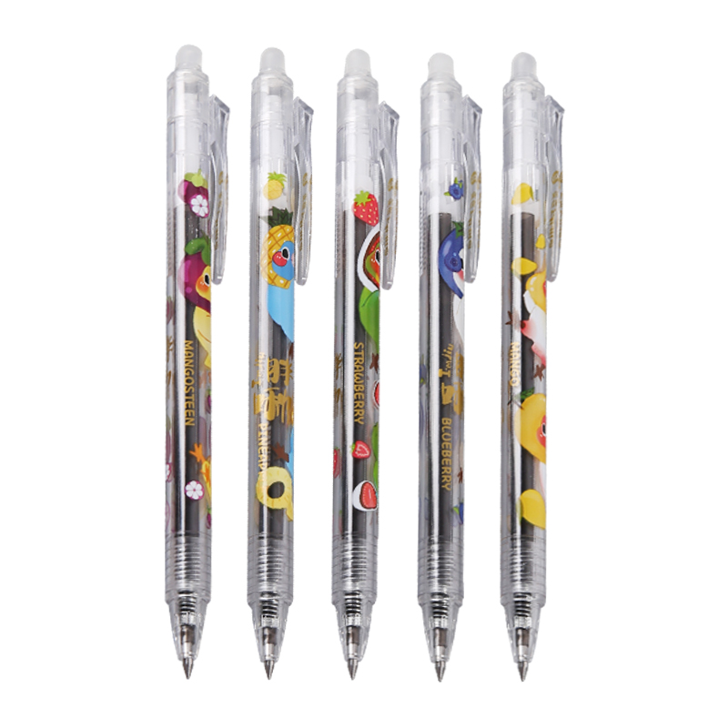 0.5mm Erasable Retractable Gel Ink Pen with Transparent Barrel