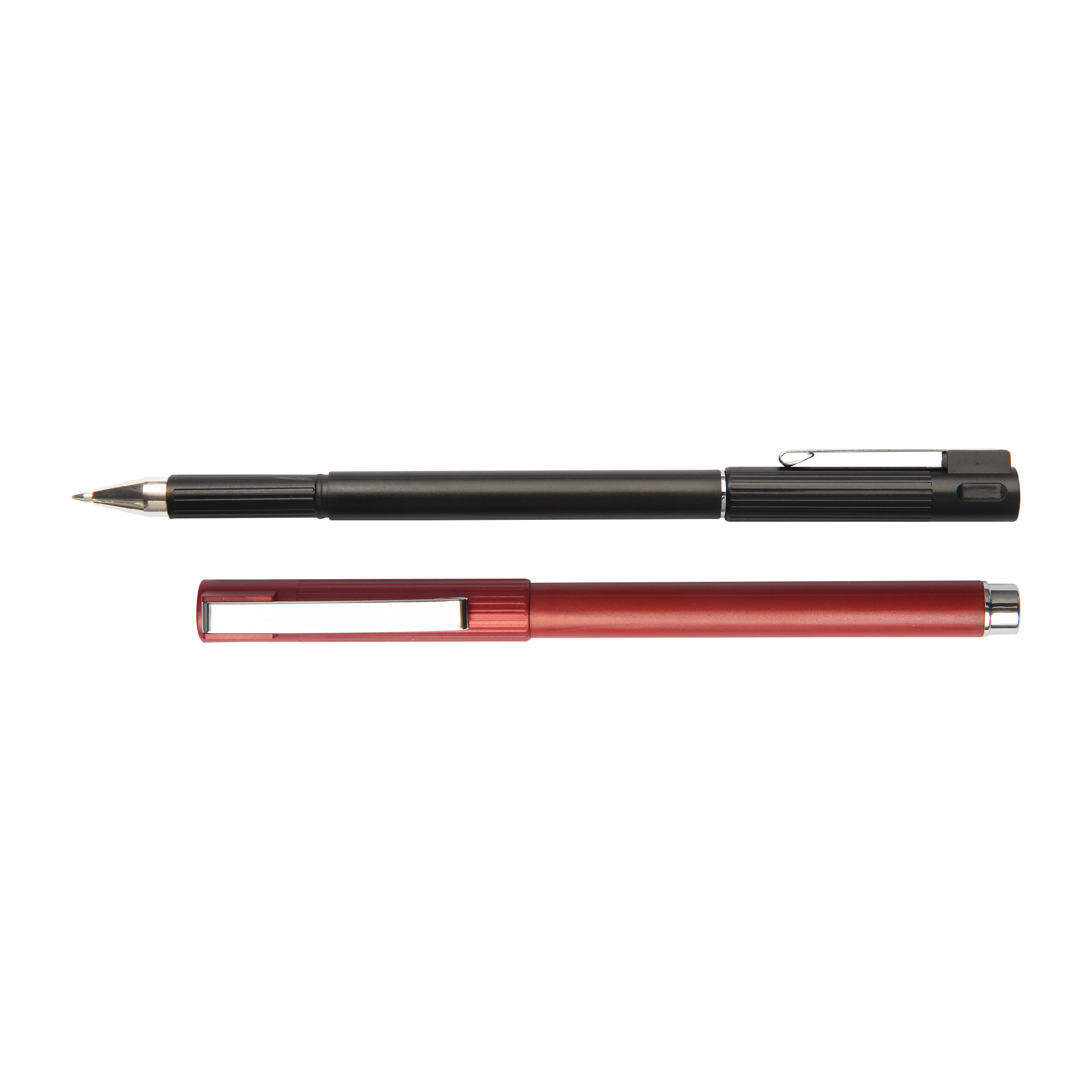 0.7mm/0.5mm Sleek Barrel Metal Clip Gel Pen Black Ink