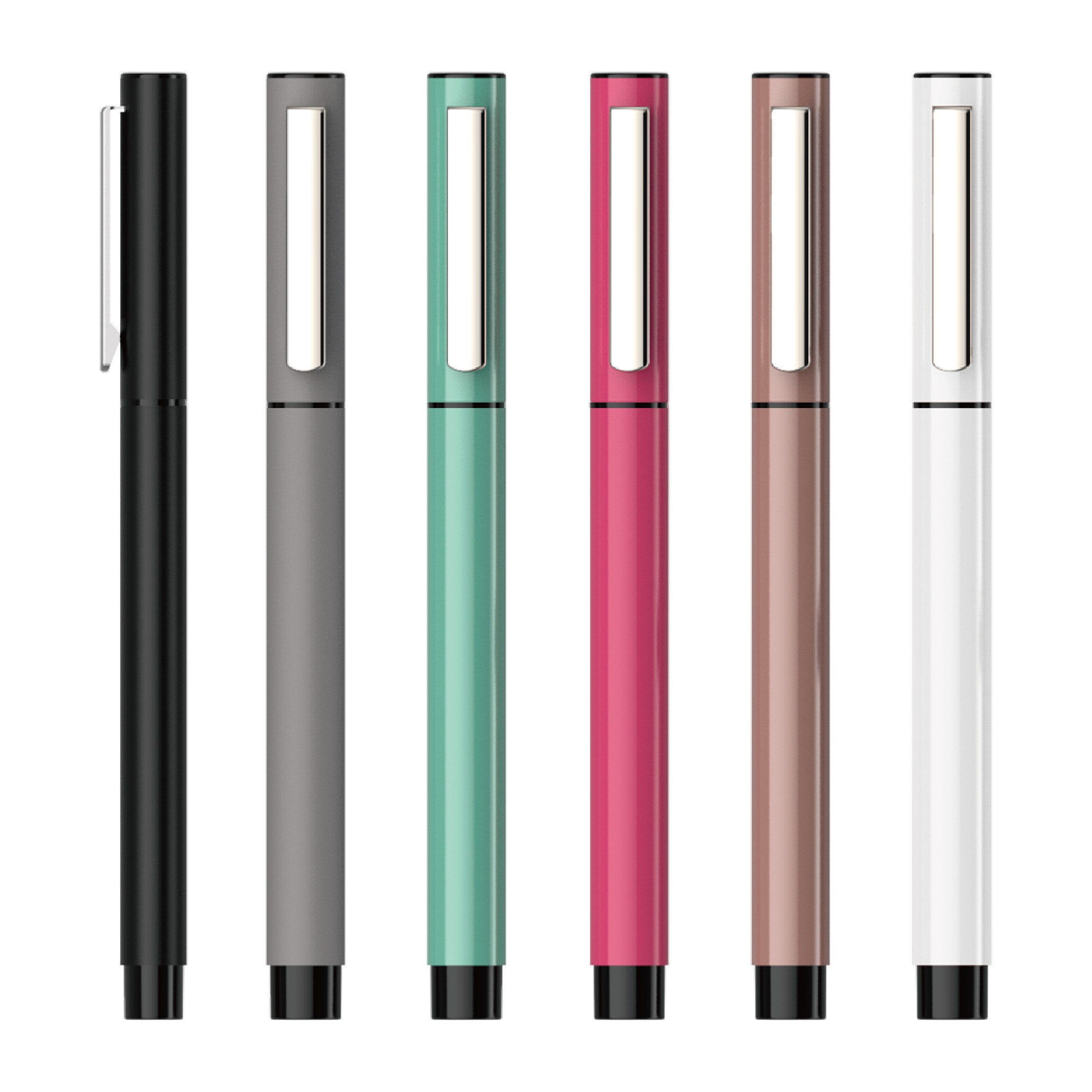 0.7mm/0.5mm Cap-Off Metal Oval-Shaped Gel Pen For Student/Office