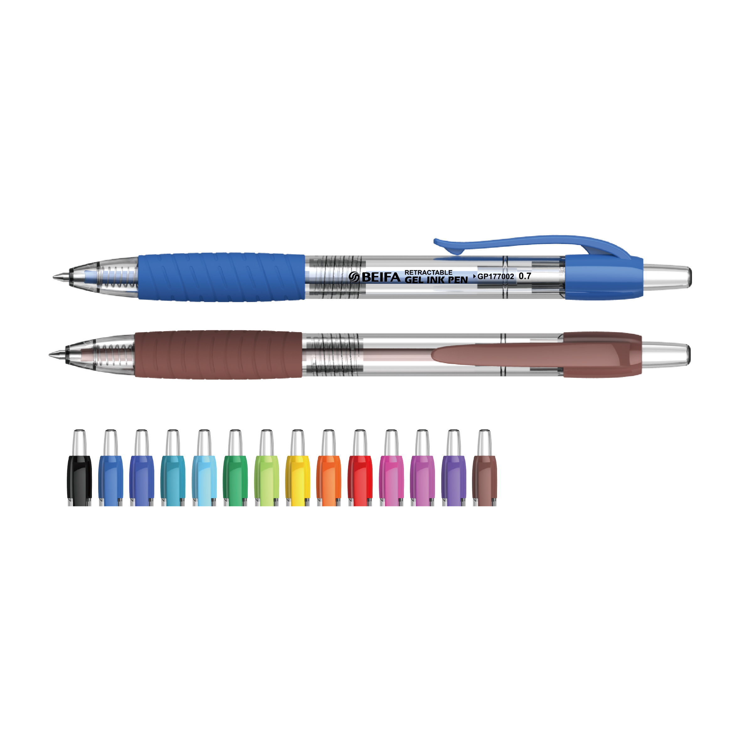 0.7&0.5mm No Cap Retractable Gel Pen with Multi Color Ink