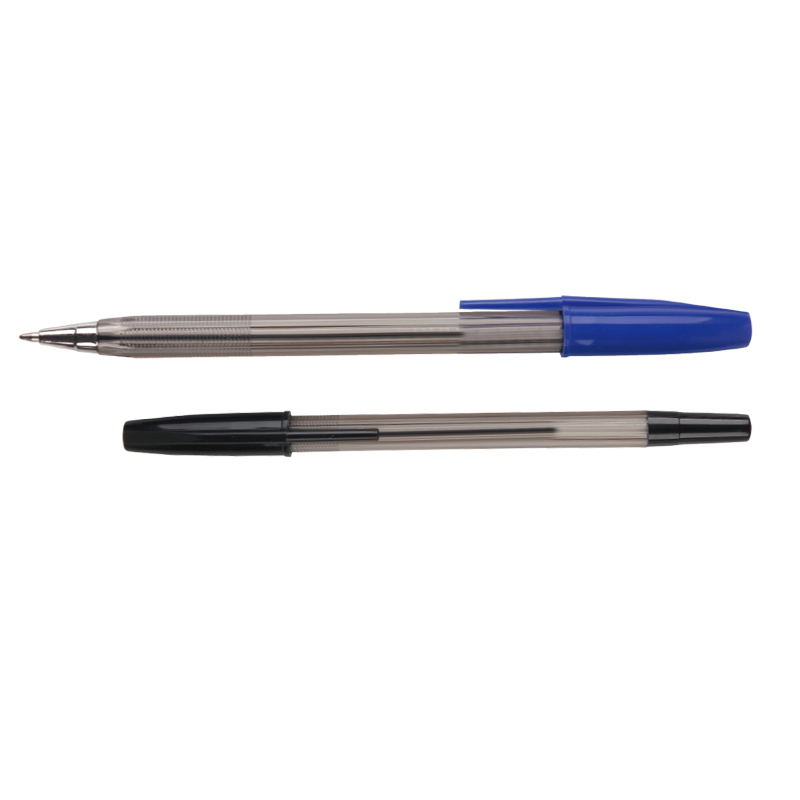 1.0mm/0.7mm Plastic Clip Ballpoint Pen Blue 12 Count