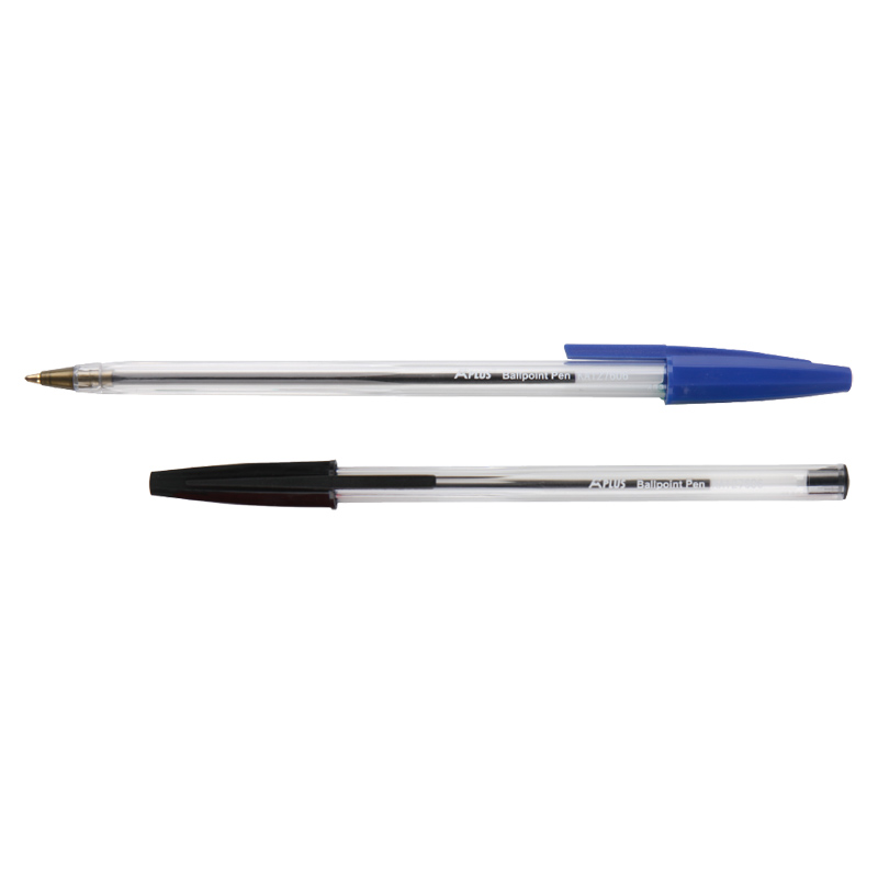 Blue Ink Simple Cap Type Ballpoint Pen, 1.0mm/0.7mm