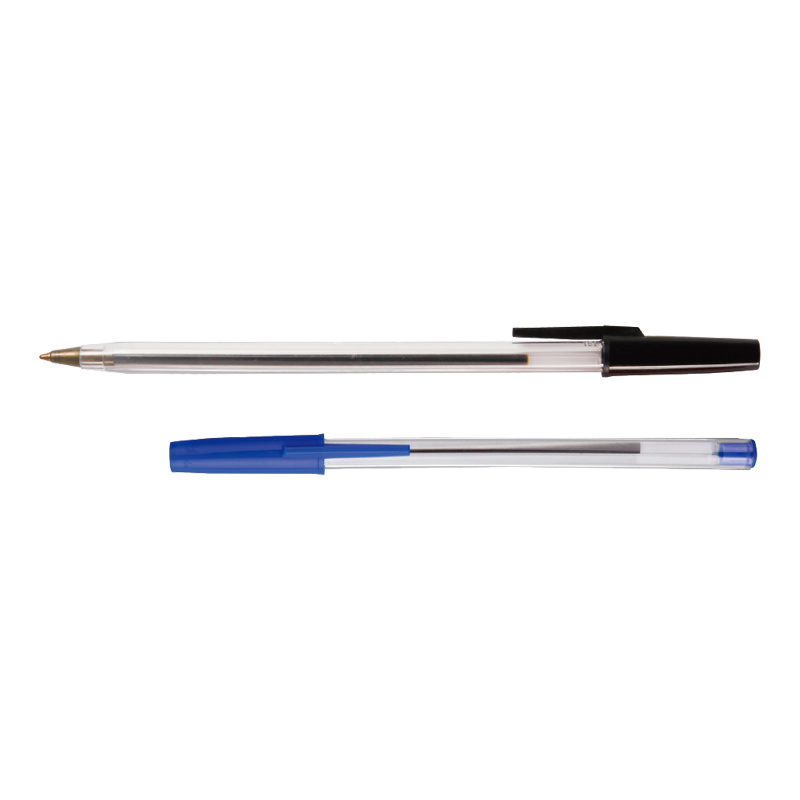 Шариковая ручка с пластиковым колпачком 1,0 мм/0,7 мм с синими чернилами