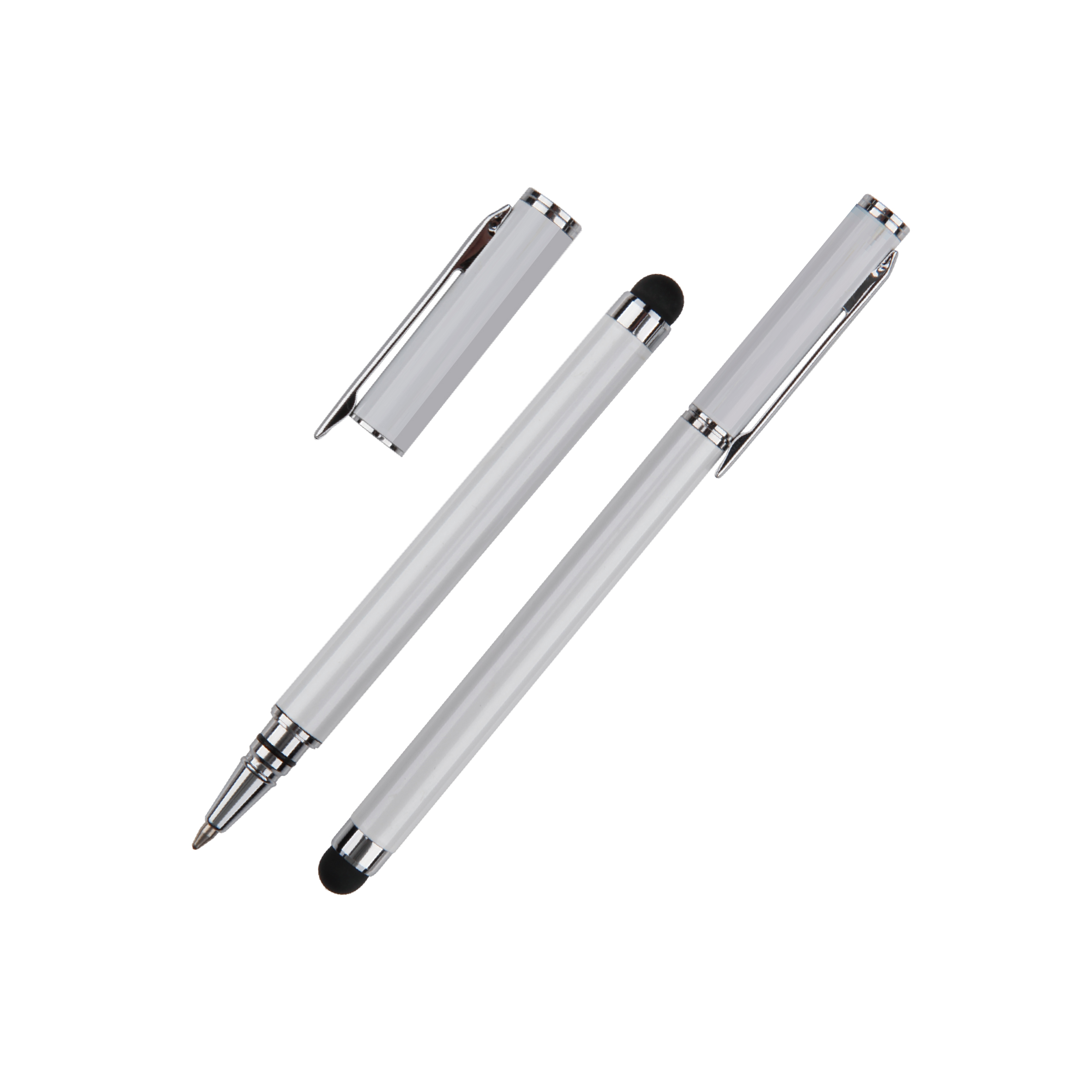 0.7/1.0mm Cap-Off Metal Ball Pen With Stylus on End