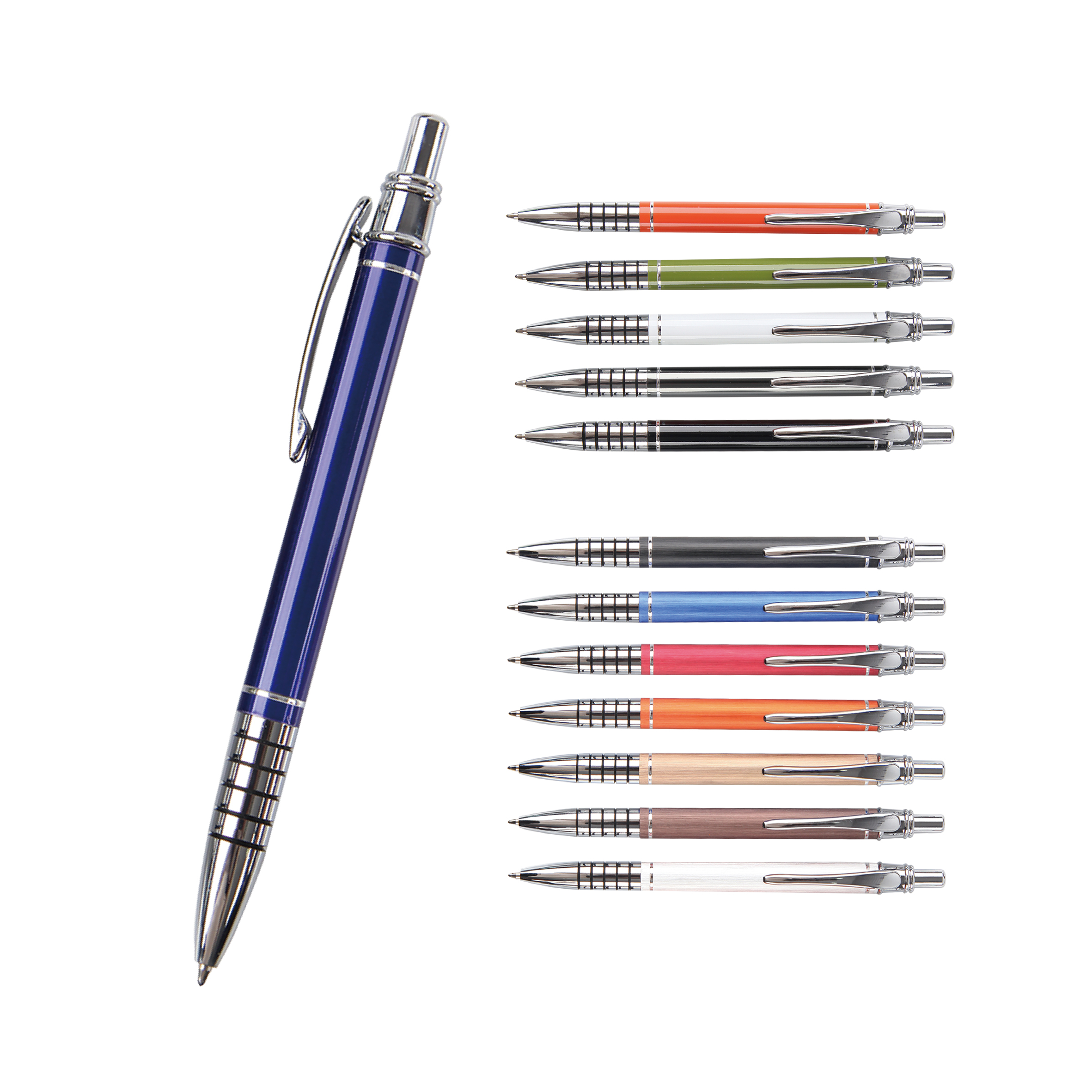 0.7mm/1.0mm Retractable Ball Pen with Metal Clip, Assorted Colors