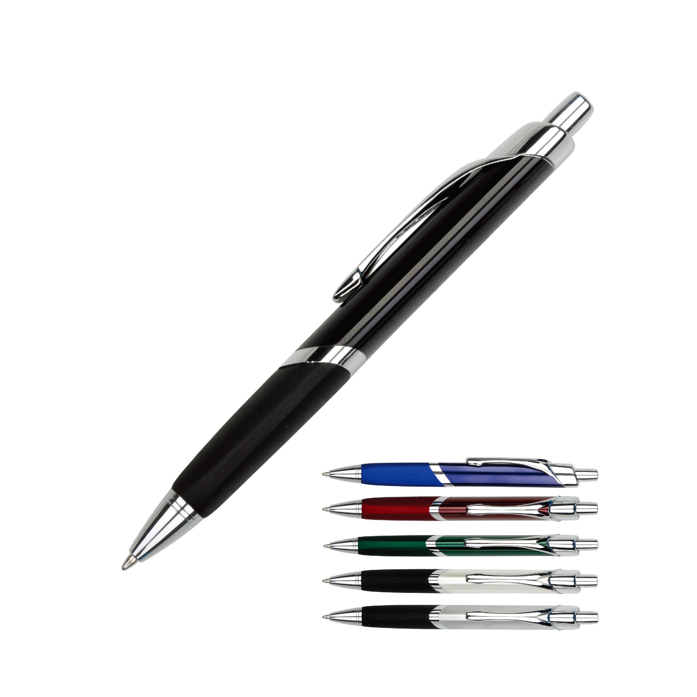 0.7mm/1.0mm Retractable Metal Triangular Ball Pen With Rubberized Grip