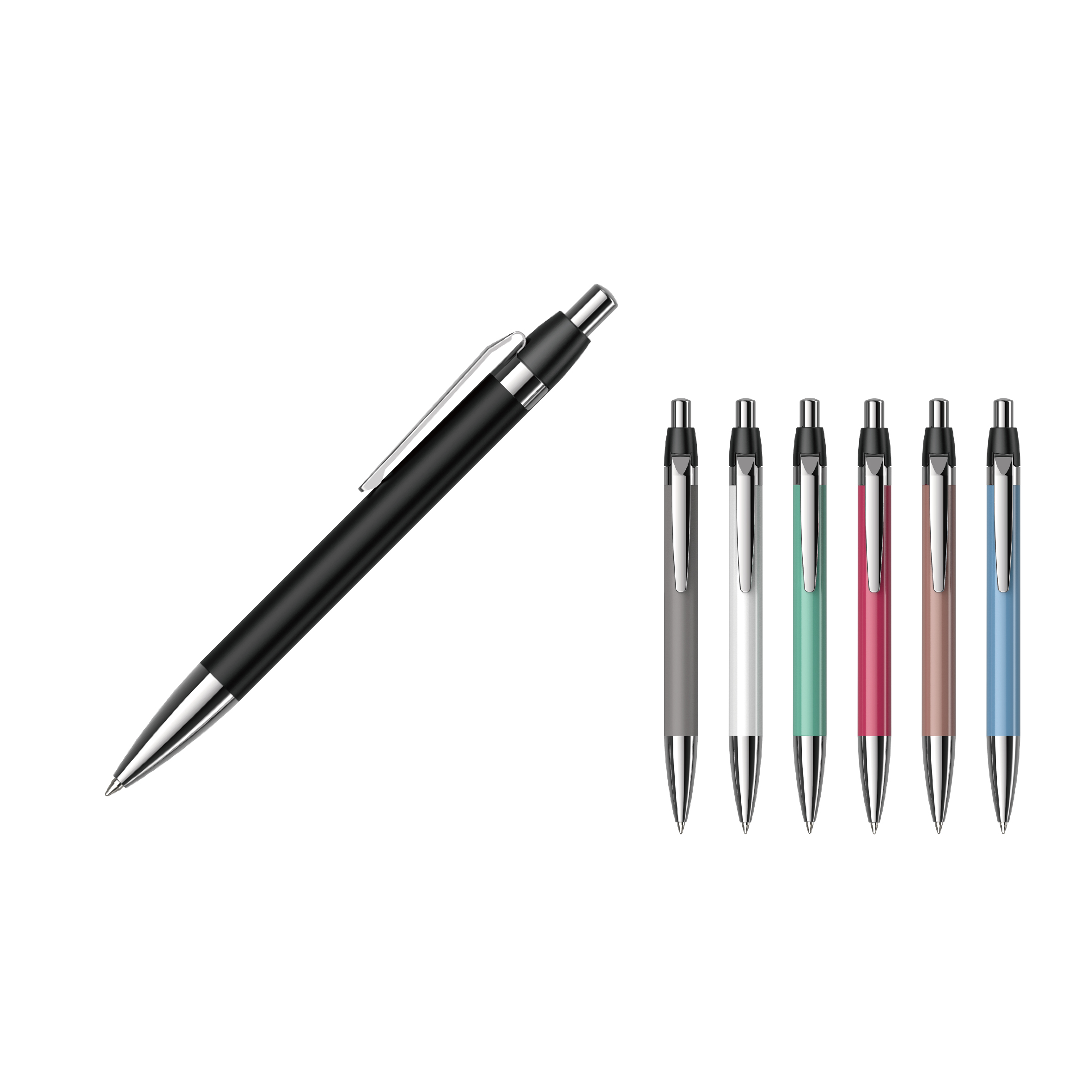 China Factory Hot Sale Press Ball Point Pen with Metal Clip 0.7&1.0mm
