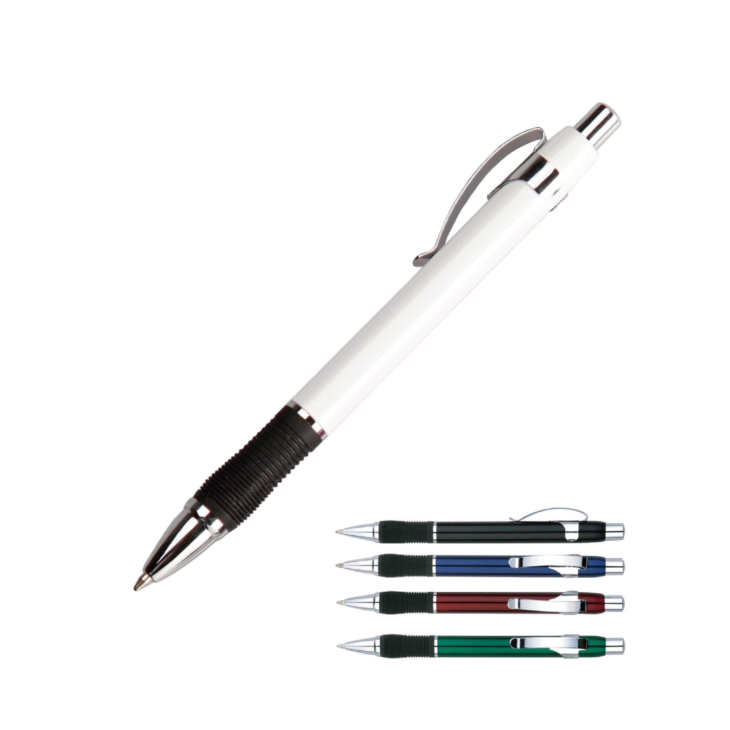 Wholesale Press Ballpoint Metal Pen with Silicon Grip 0.7/1.0mm