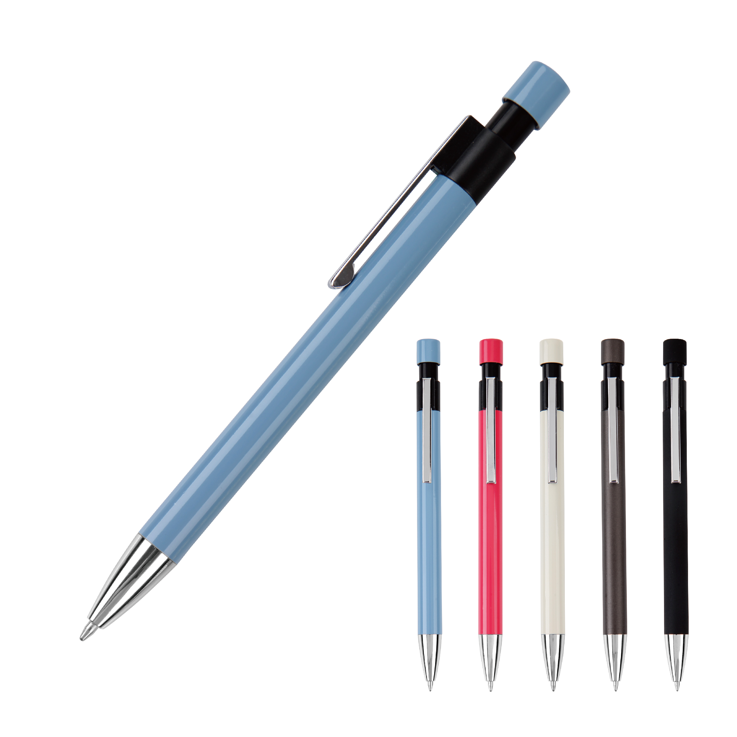 0,7 mm/1,0 mm einziehbarer Kugelschreiber aus Metall mit Metallclip