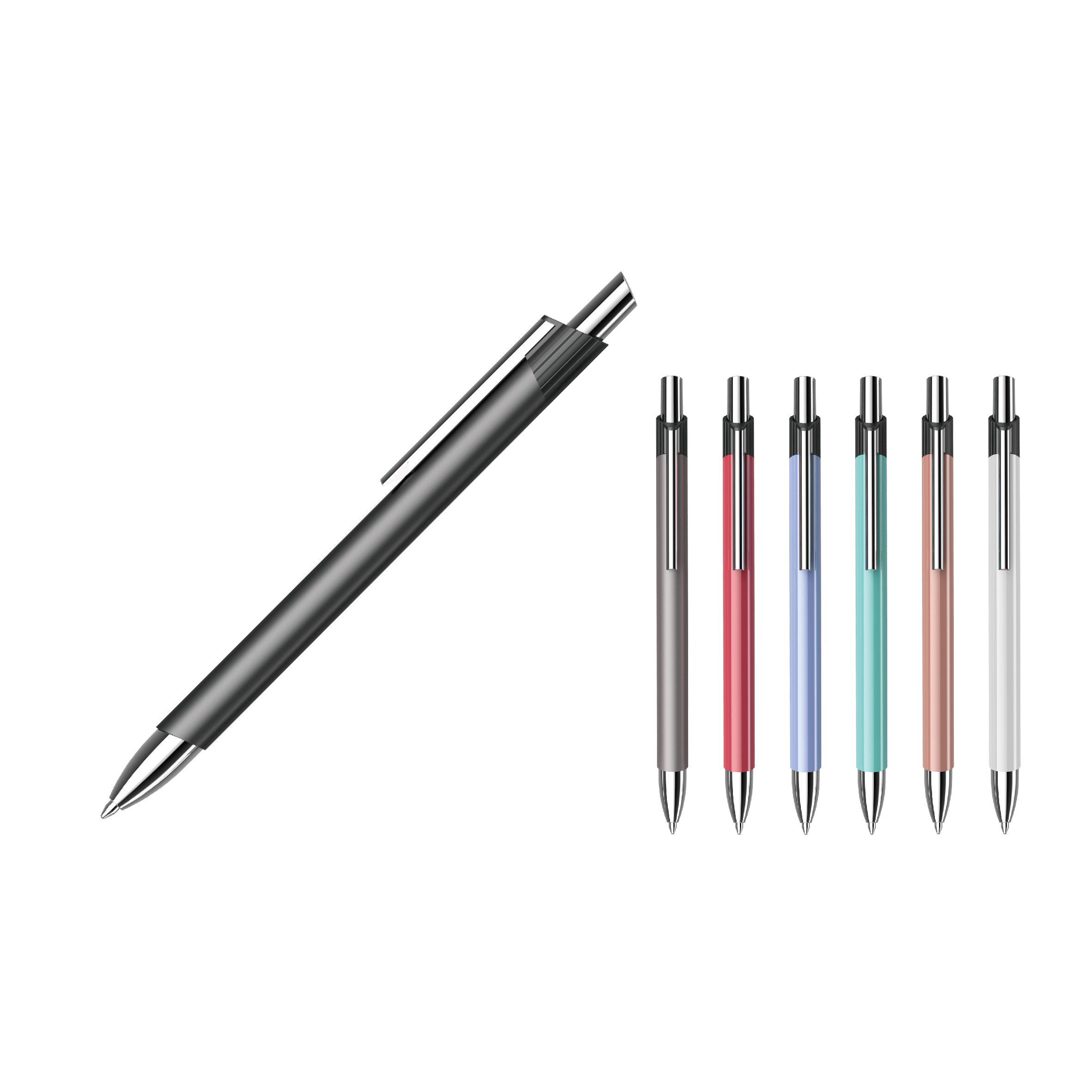 0,7 mm/1,0 mm Luxus-Kugelschreiber aus Metall mit Taschenclip aus Metall