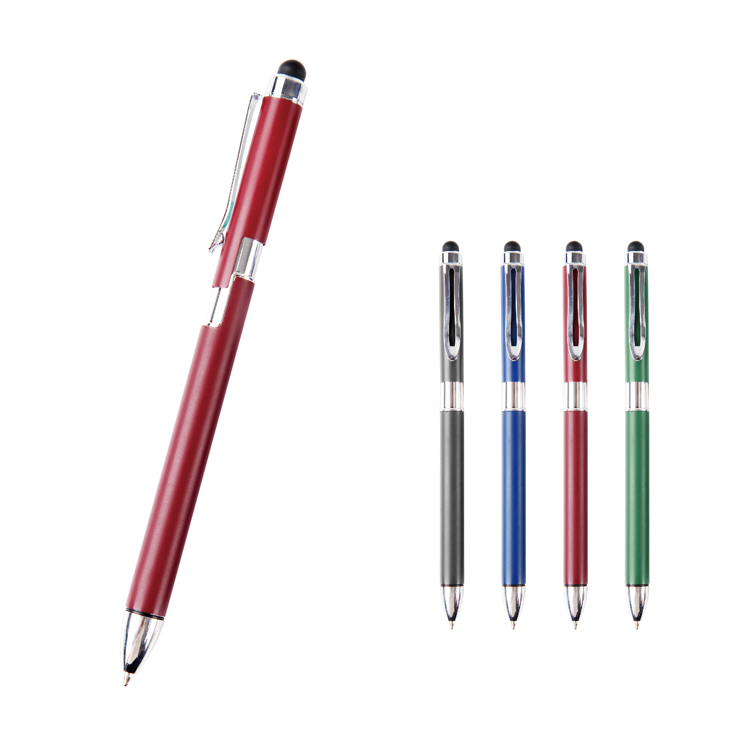 0.7mm/1.0mm Retractable Ball Metal Pen With Stylus On Top Wholesale