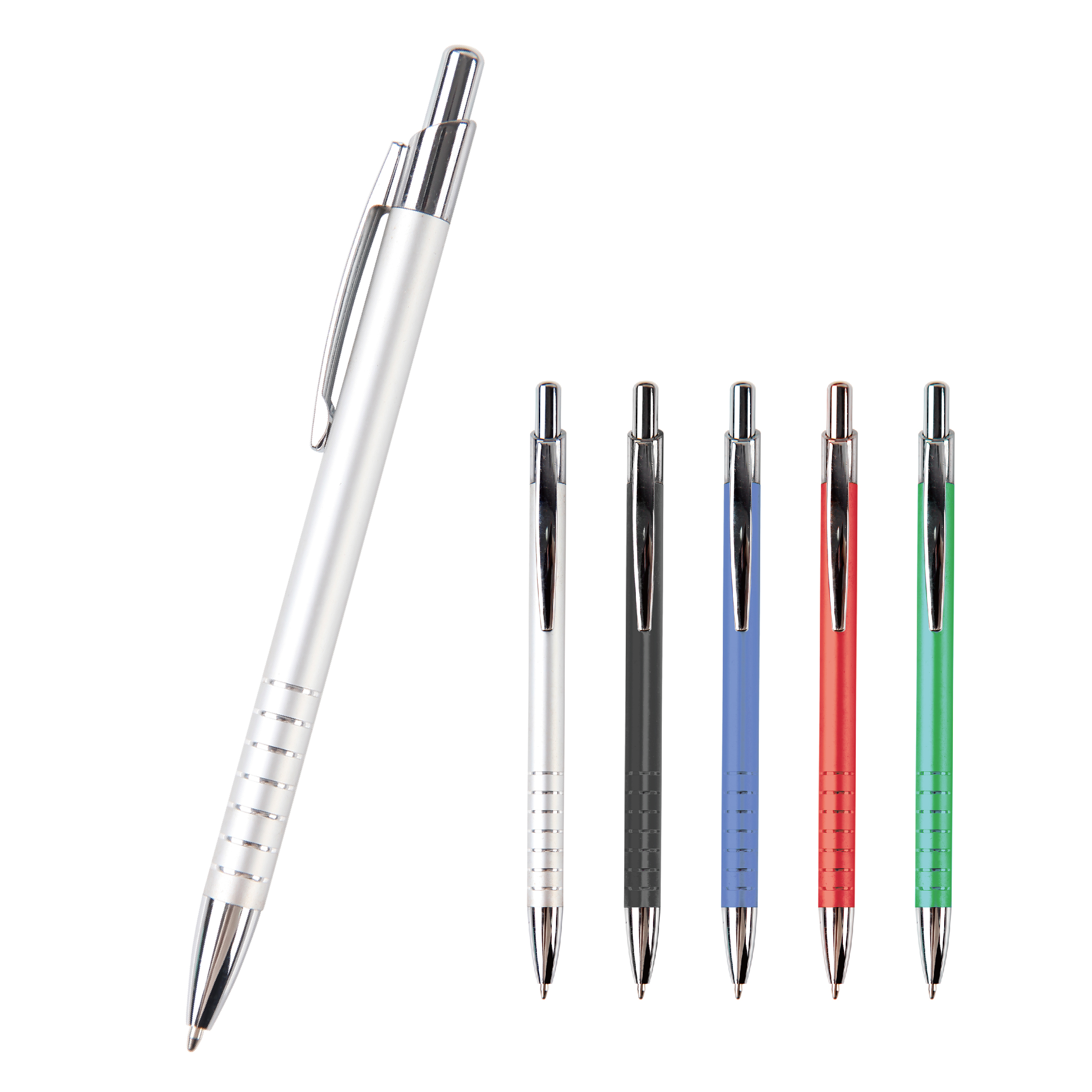 0.7mm/1.0mm Press Retractable Metal Ballpoint Pen with Pocket Clip