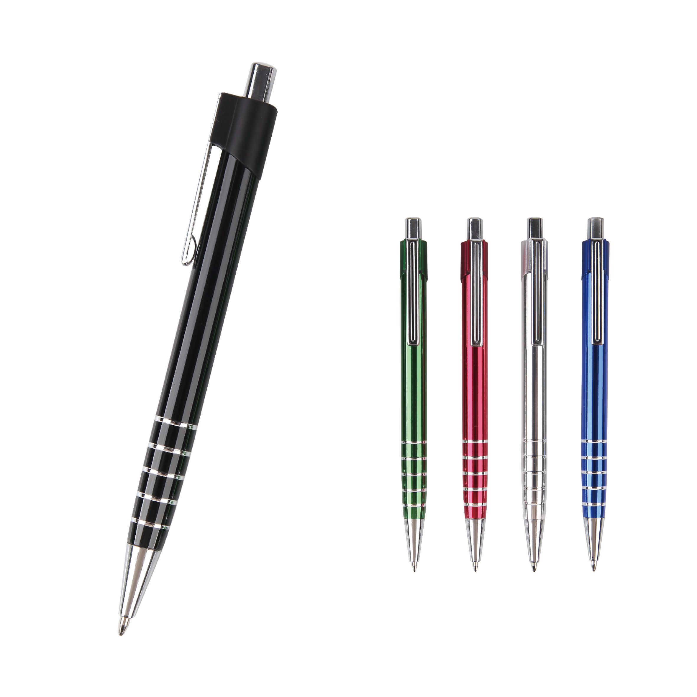 0,7 mm/1,0 mm einziehbarer Kugelschreiber aus Metall mit Metallclip
