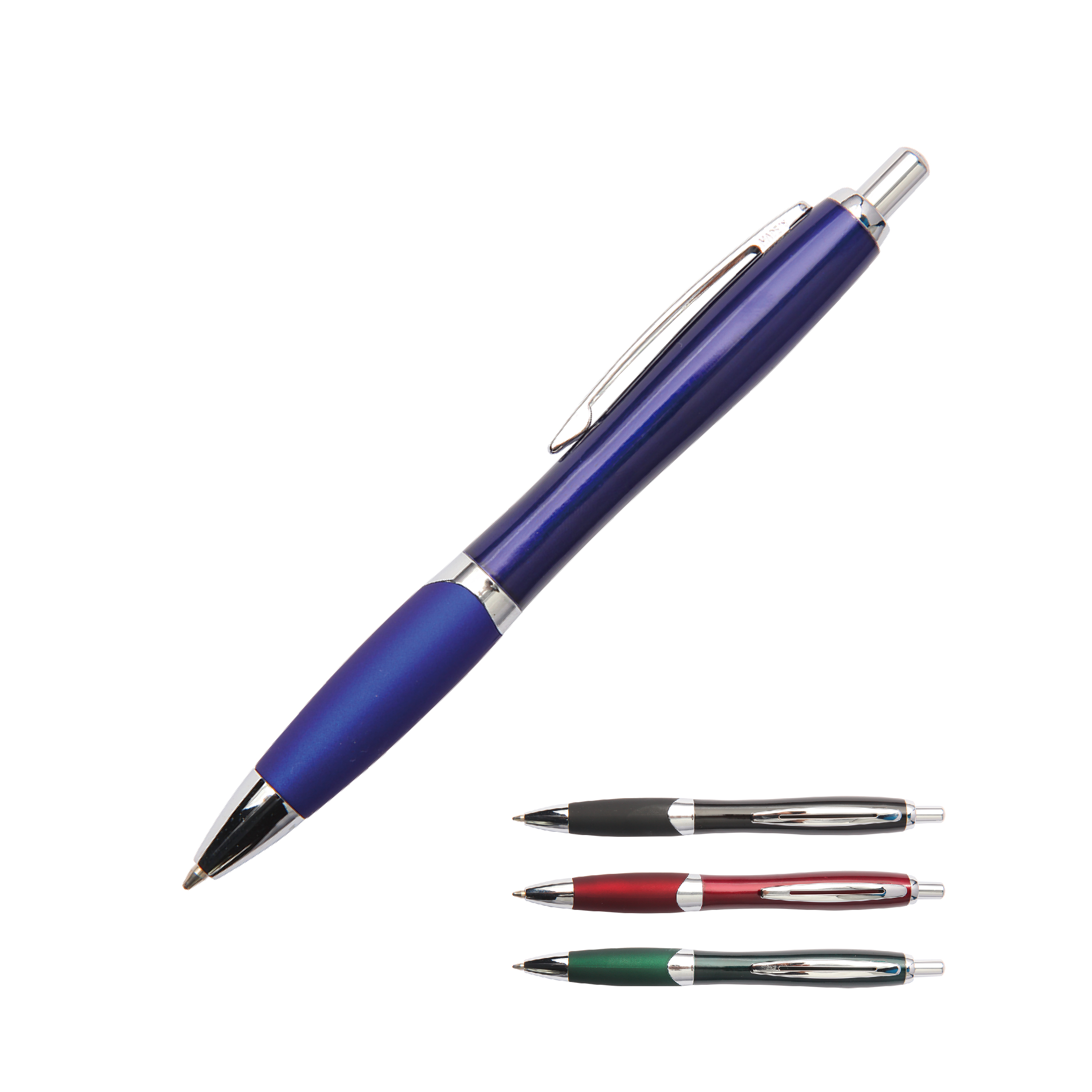 0.7mm/1.0mm Retractable Press Ball Metal Pen With Rubberized Grip