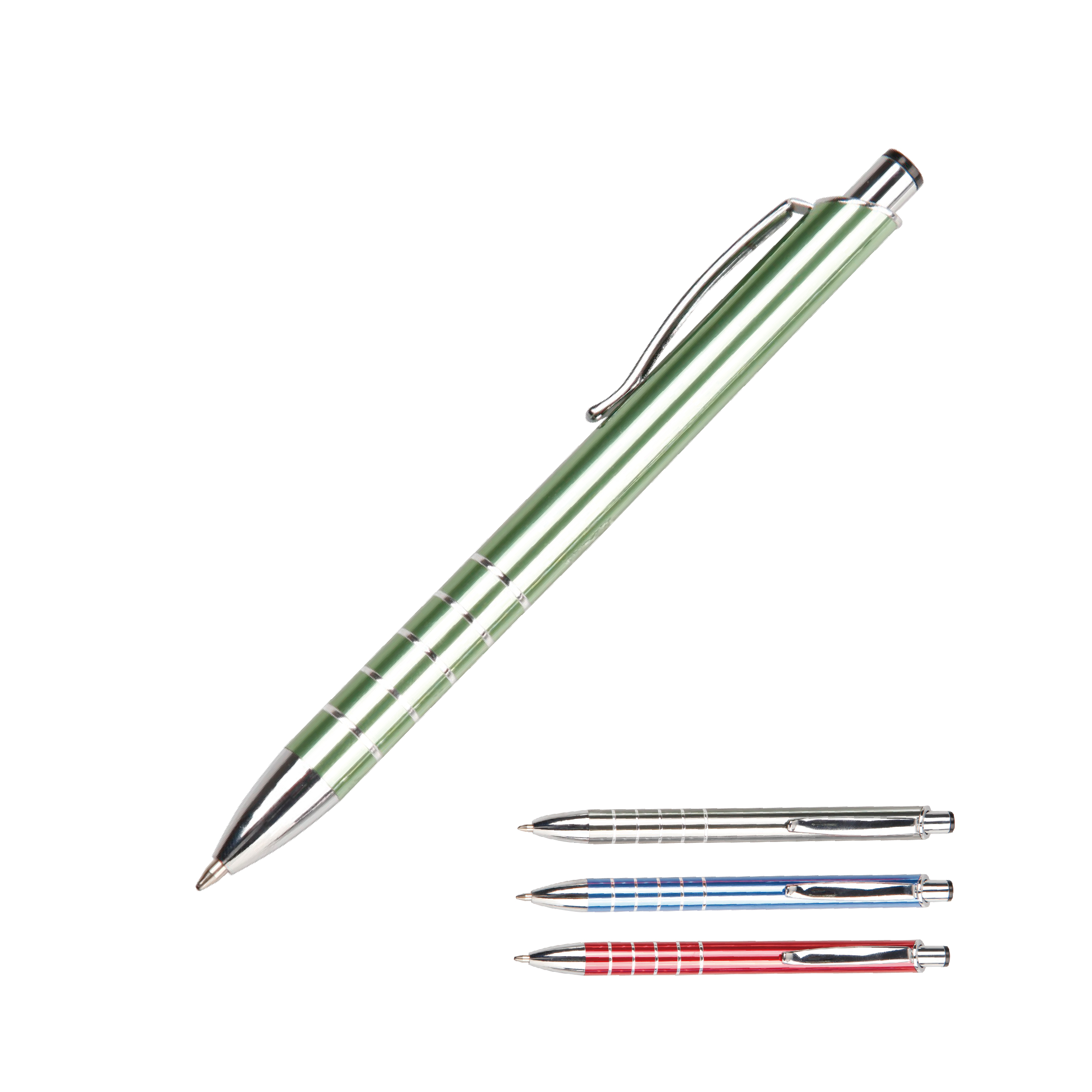 Green/Blue/Silver/Red Refill Retractable Ball Metal Pen,0.7mm/1.0mm