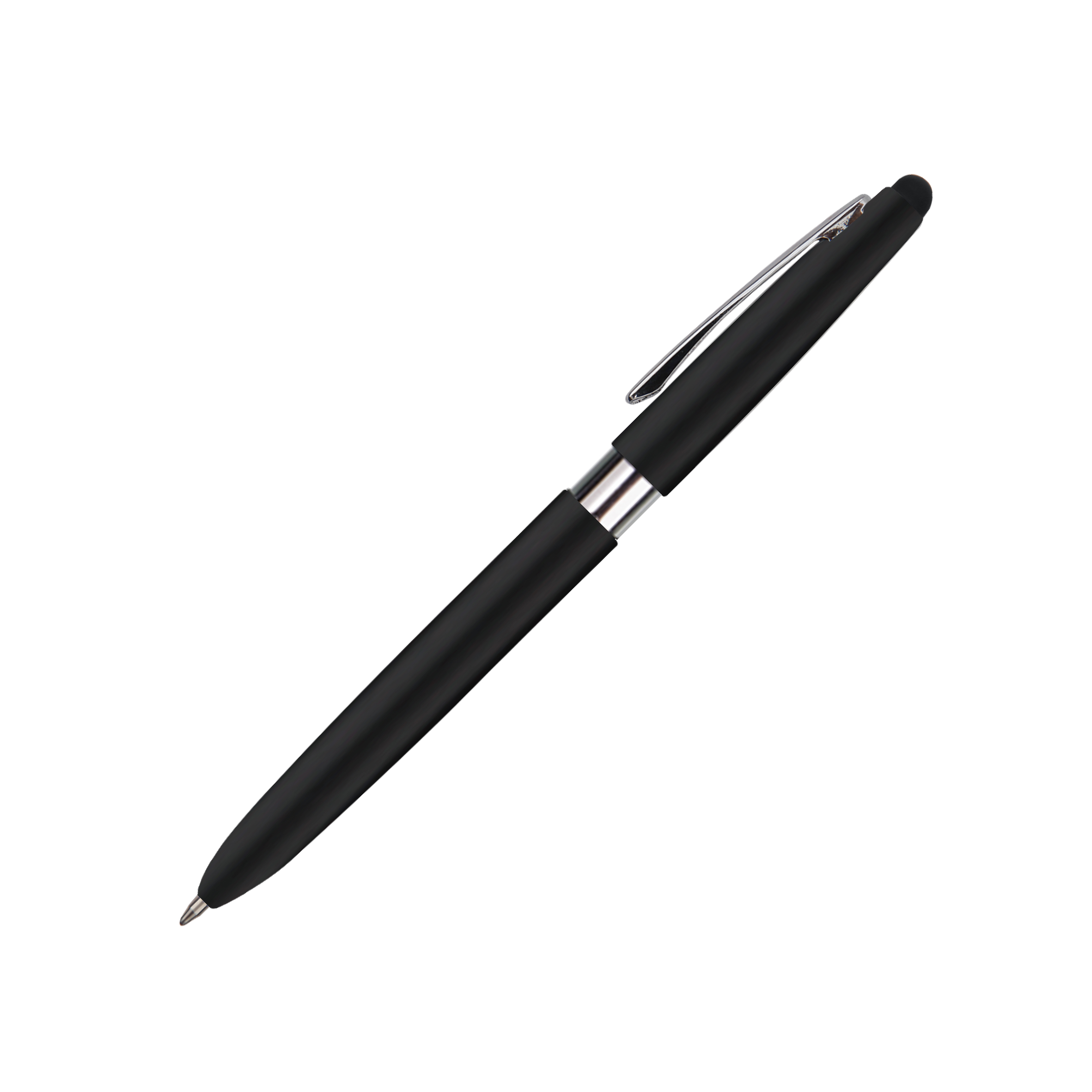 Multi Functional Retractable Ball Metal Pen with Phone Stylus on Top