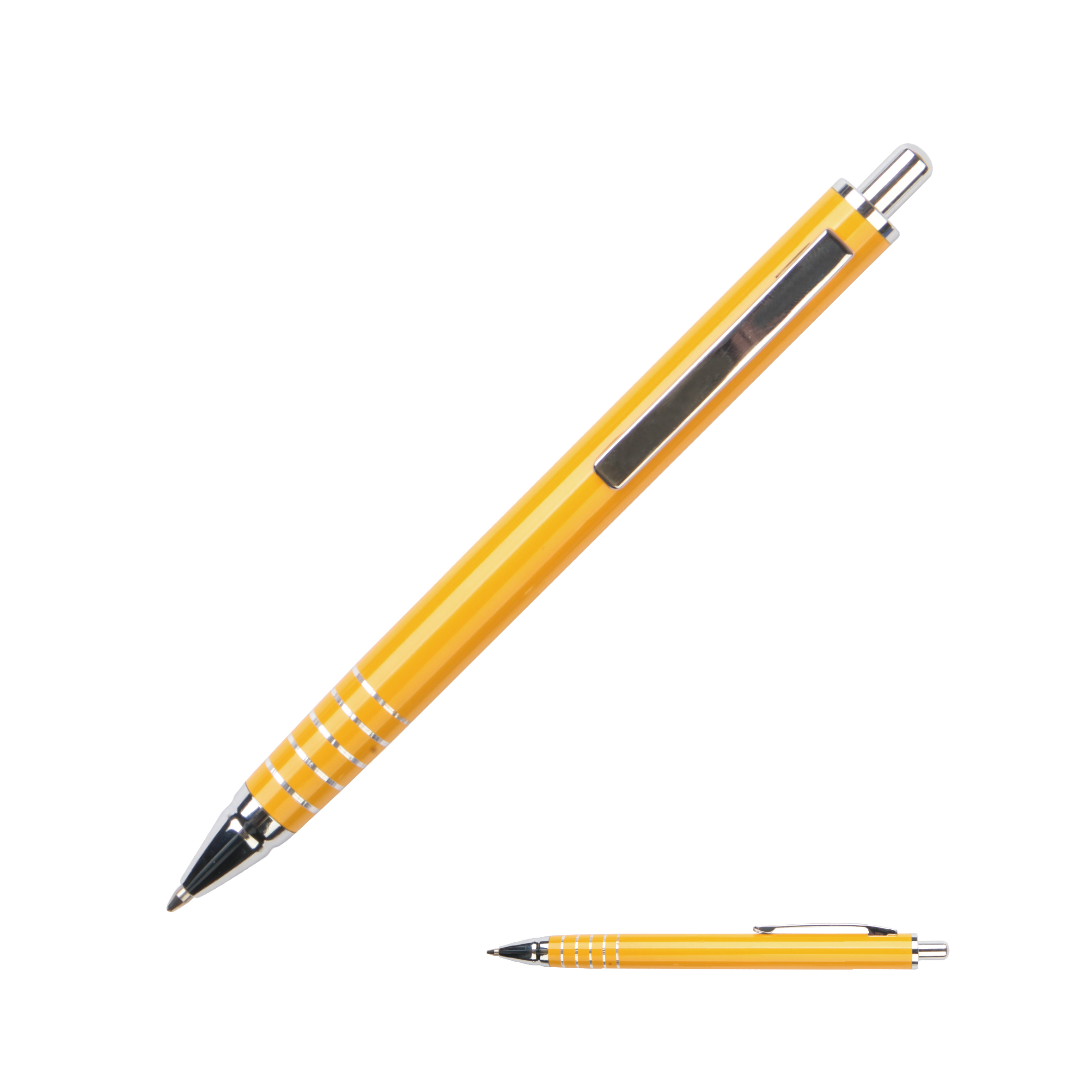 Multi Functional Yellow Retractable Ball Metal Pen