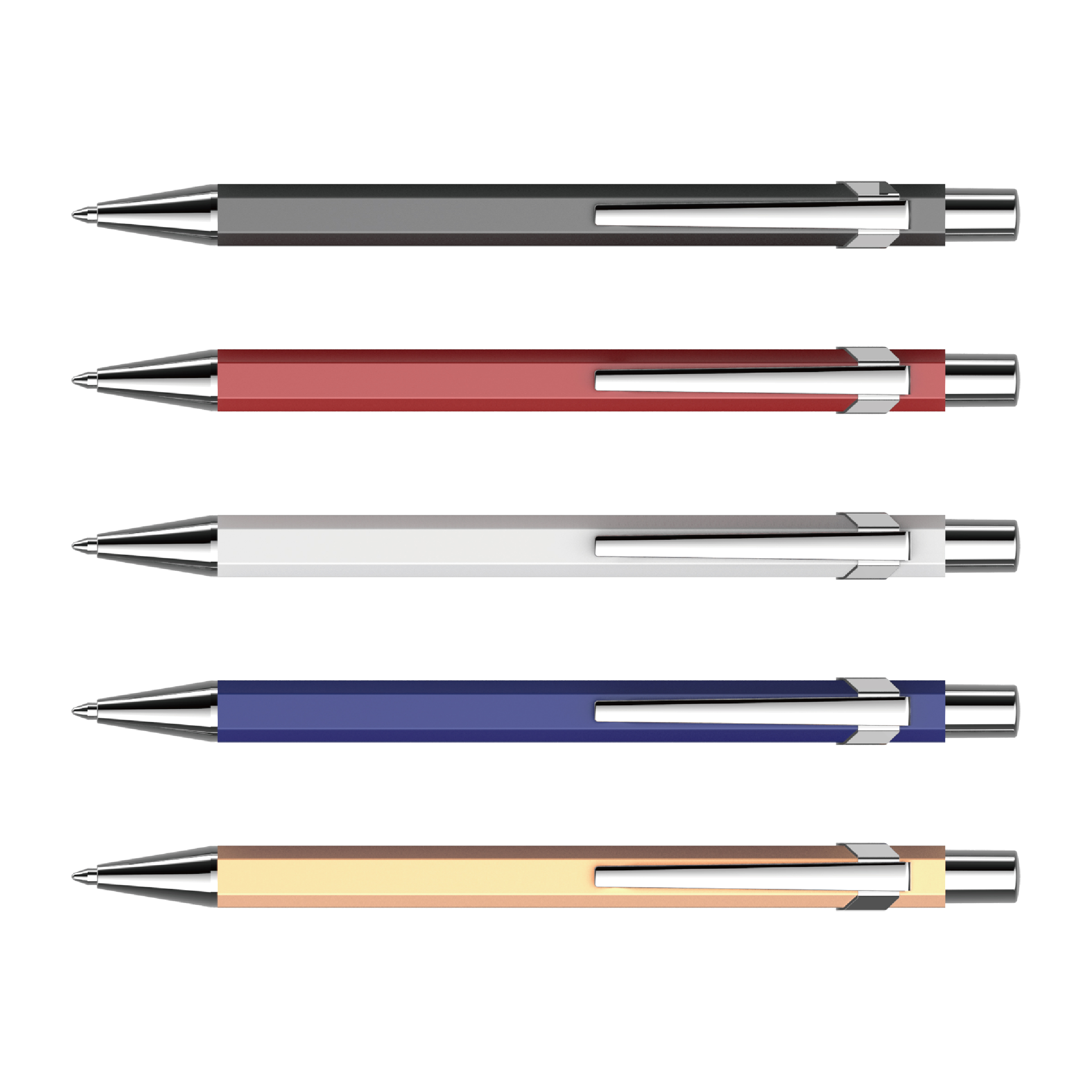 Bolígrafo de metal con bola hexagonal retráctil de 0,7 mm/1,0 mm para la escuela