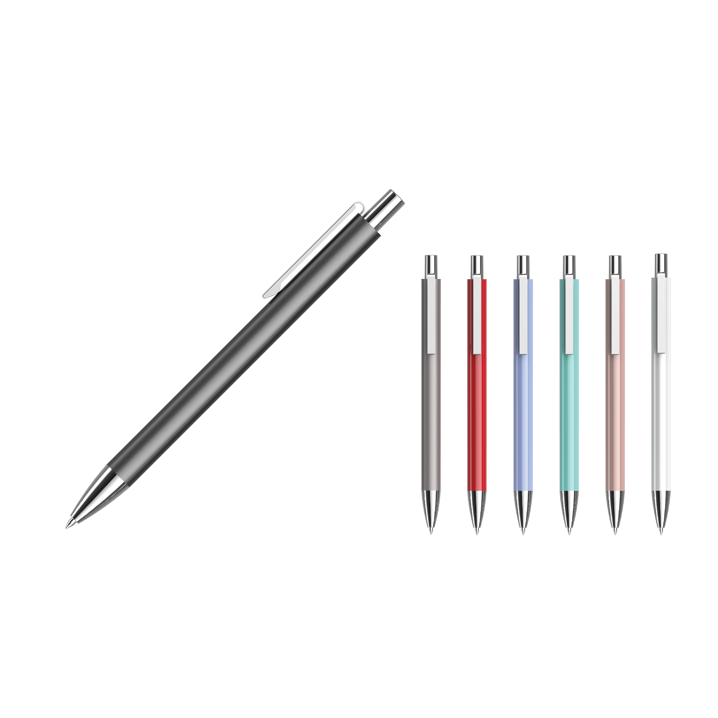 Round Body Press Ball Metal Pen For School Office Home