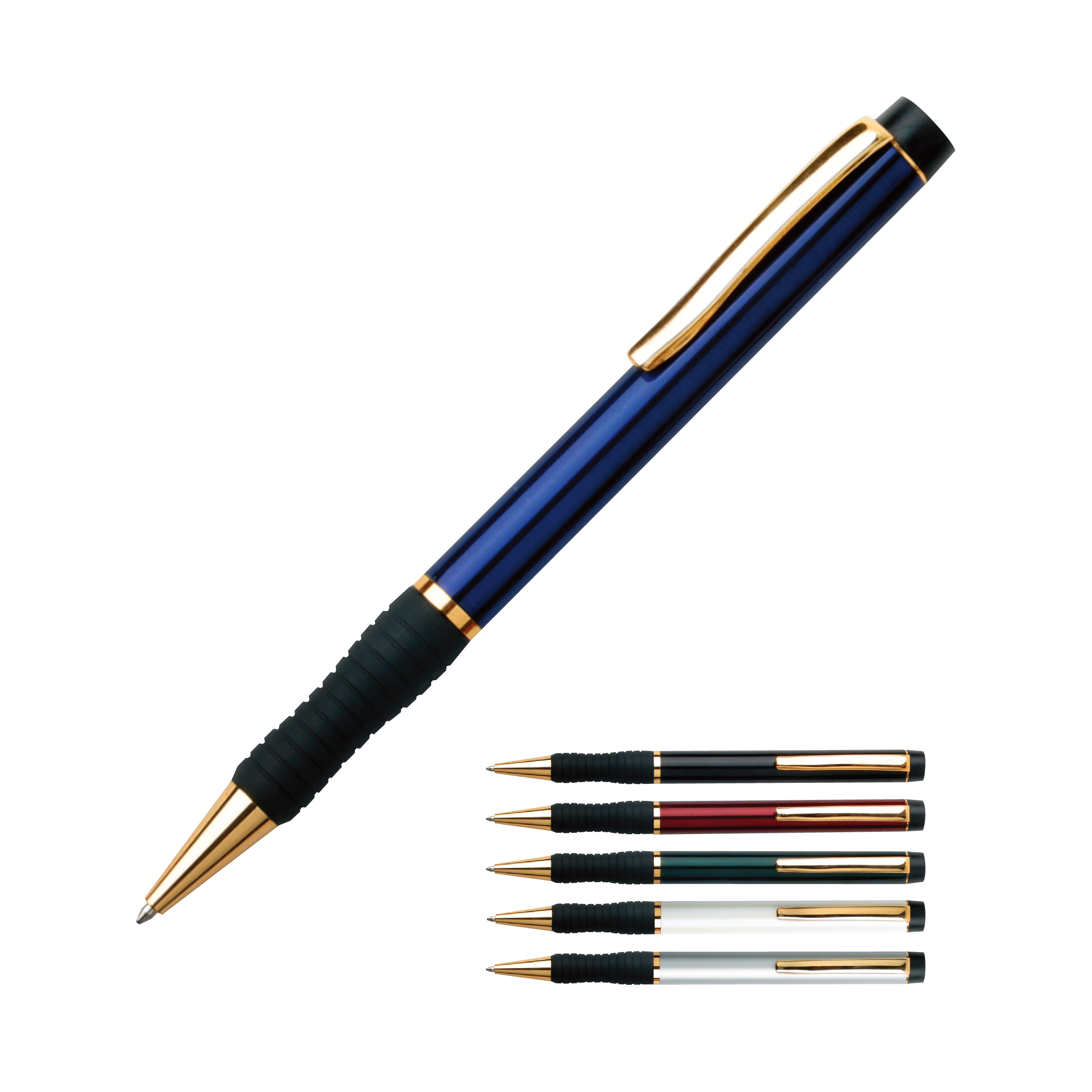 Rotated Retractable Metal Ball Pen with Silicon Grip 0.7mm or 1.0mm