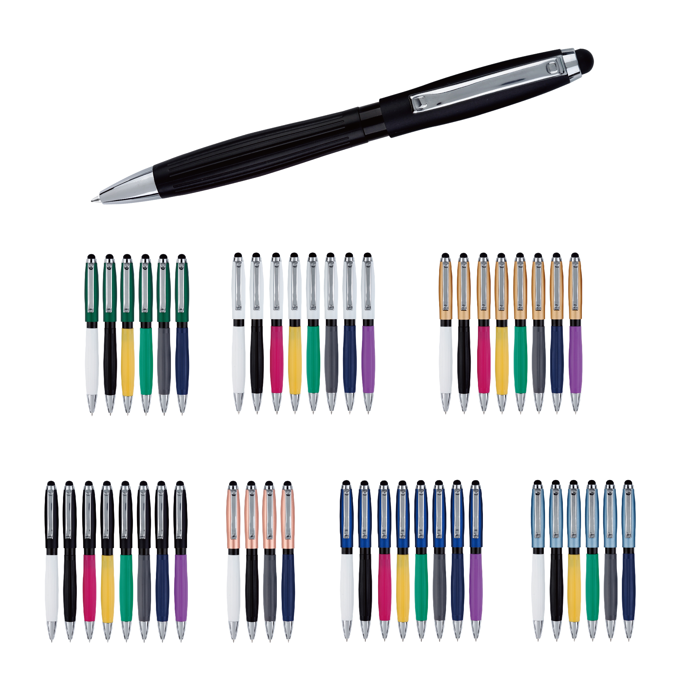 Twistable Aluminum Ball Point Pen with Stylus 1.0mm/0.7mm
