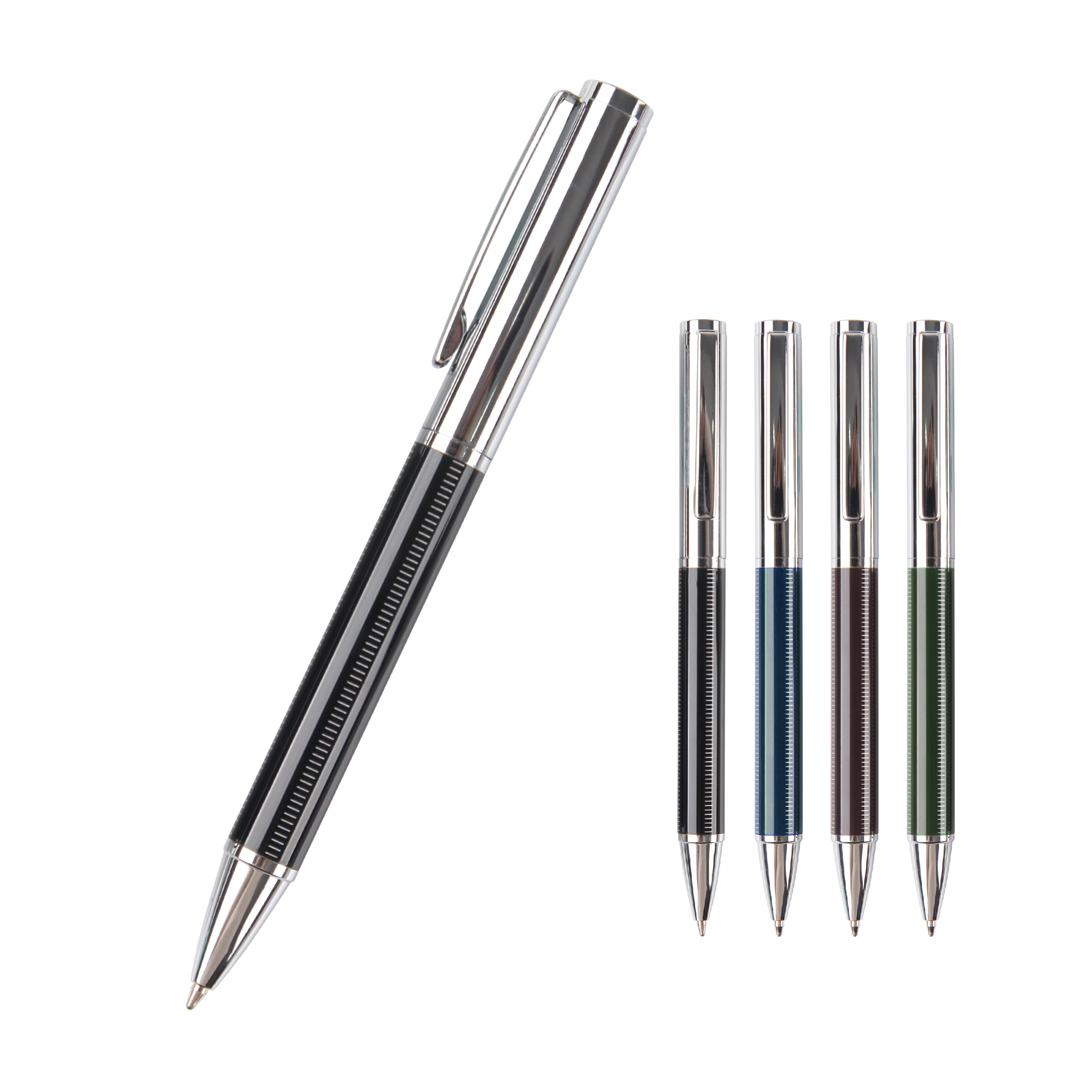 Drehbarer Kugelschreiber aus hochwertigem Metall, einziehbar, 1,0 mm/0,7 mm