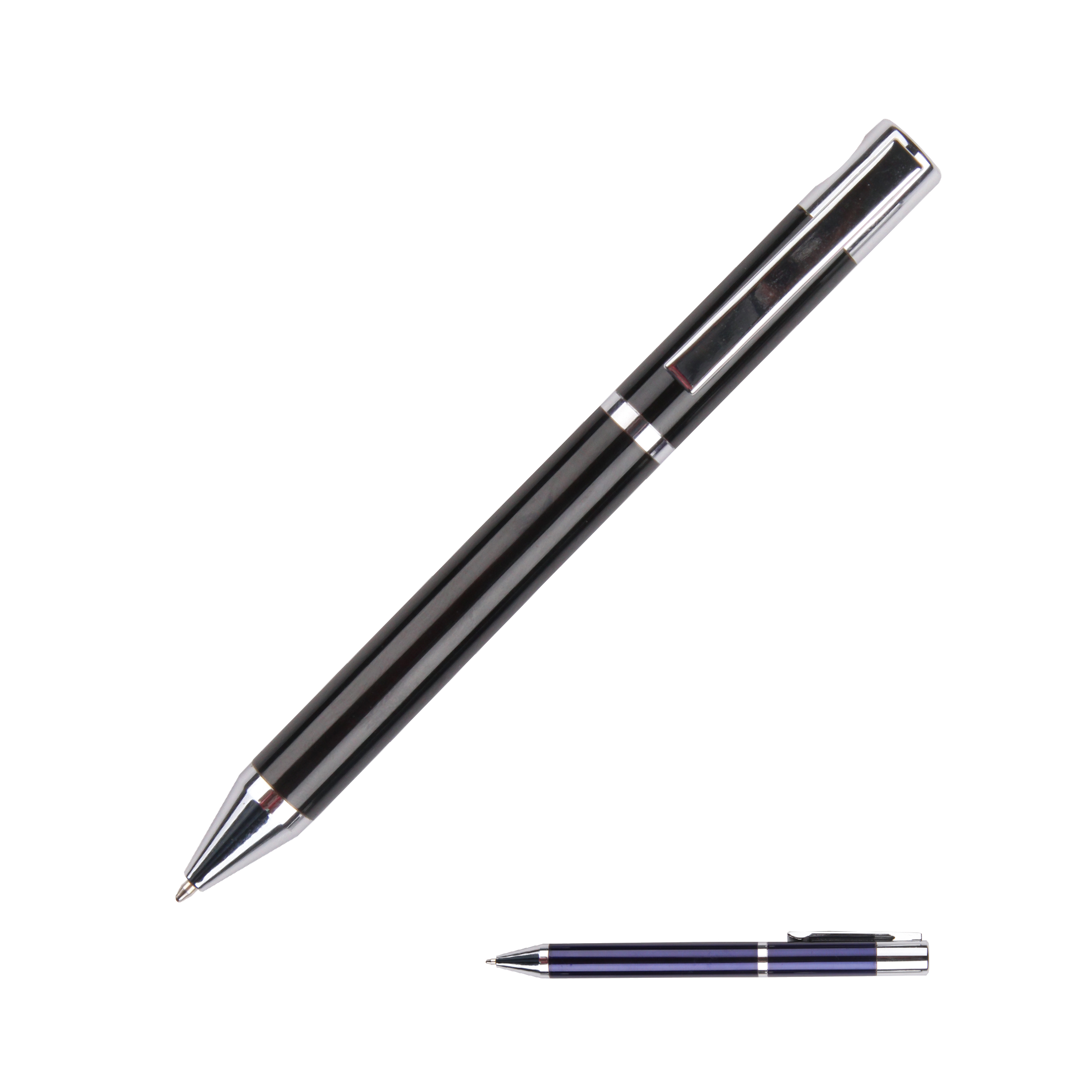 1,0 mm/0,7 mm drehbarer Kugelschreiber aus Metall, einziehbar