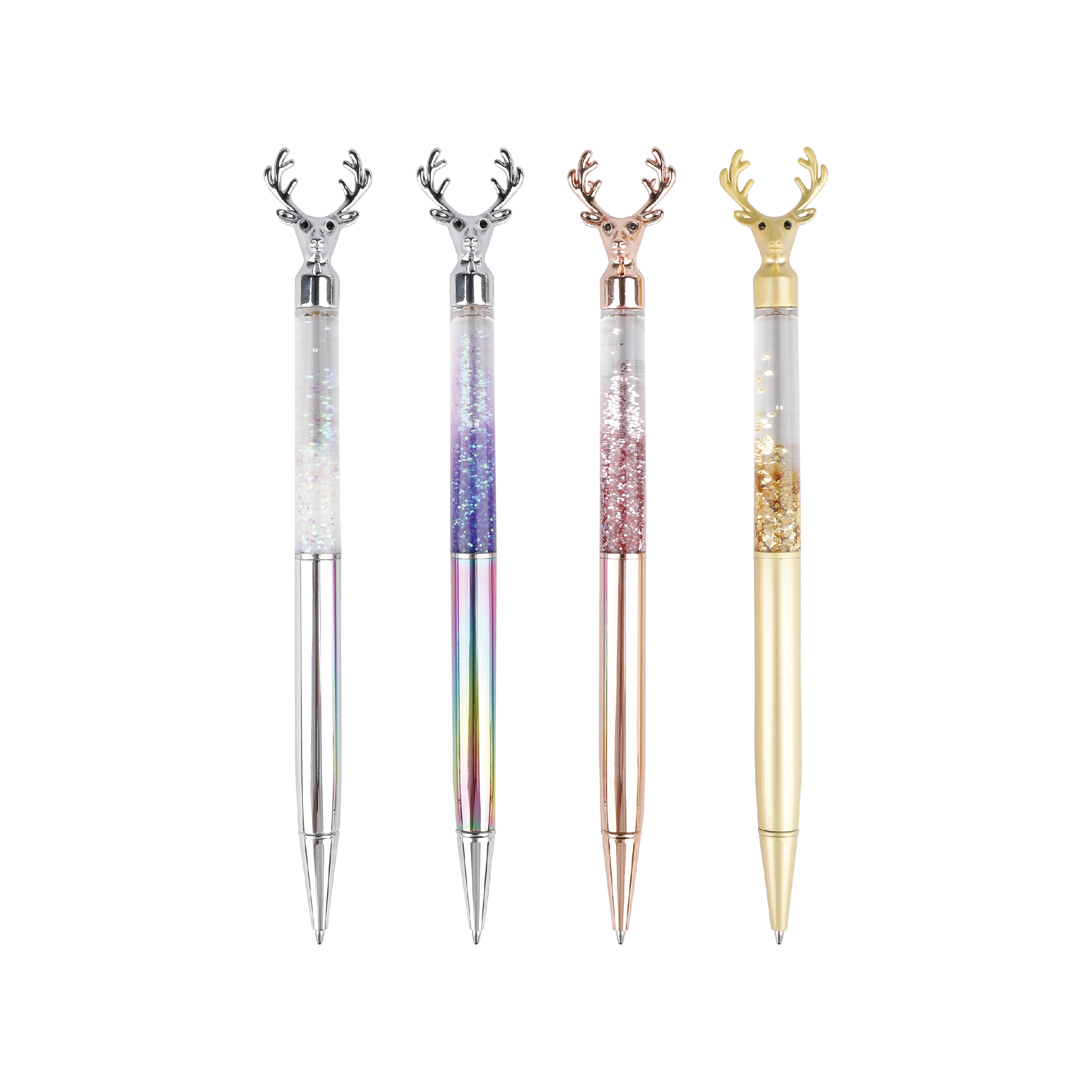 Beautiful Metallic Color Twistable Metal Ball Pen Sika Deer for Girls
