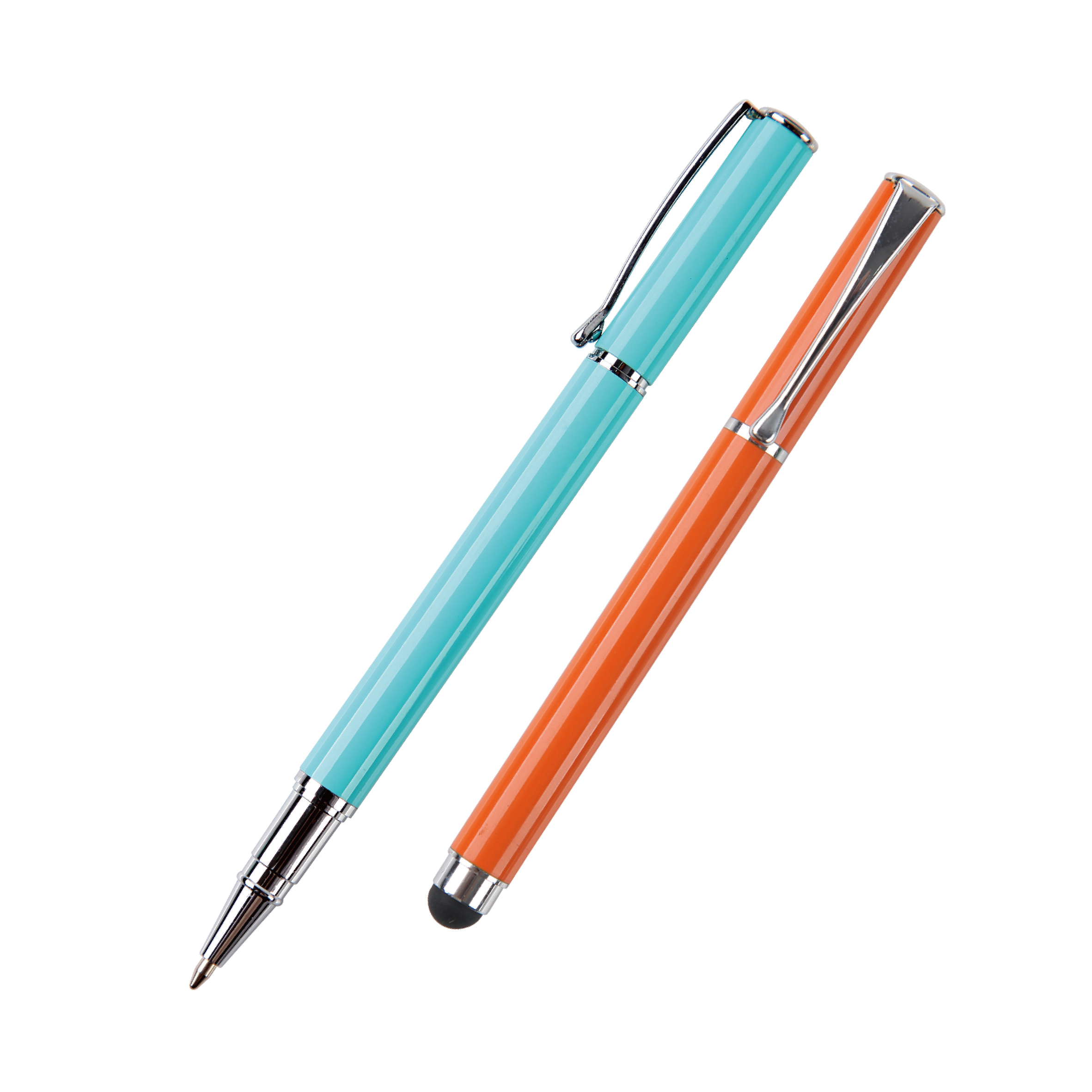 Versatile Twistable Metal Cap Type Ball Pen with Phone Stylus on End
