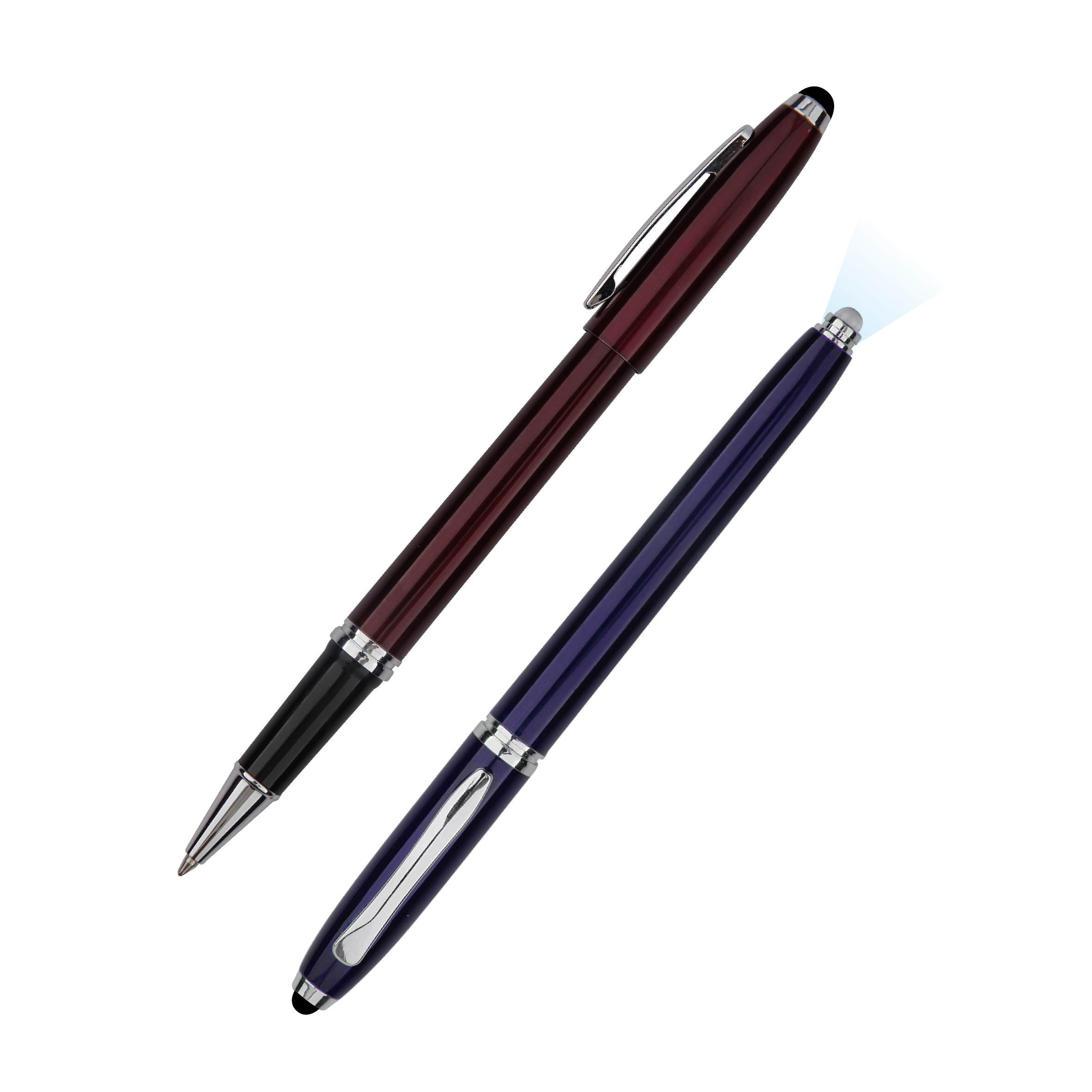 0.7&1.0mm Cap Off Metal Pen Stylus on End with Black&Blue&Red Ink