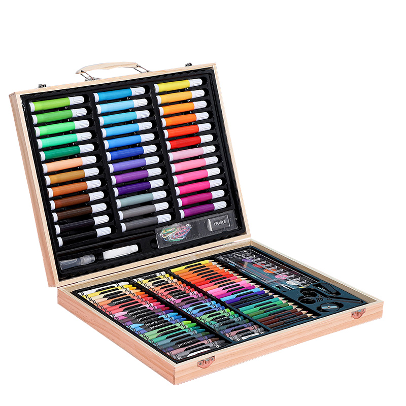 Набор для рисования из 150 предметов с 36 цветными карандашами и 24 цветными ручками для бумаги