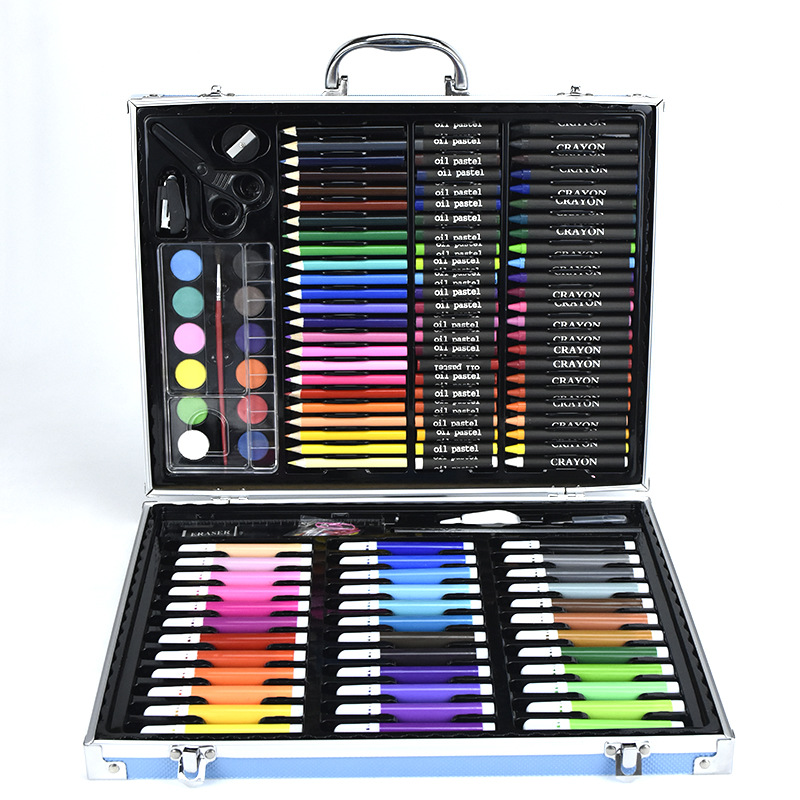 Kit de dessin de 150 pièces comprenant 36 stylos aquarelle et 24 mines de couleur