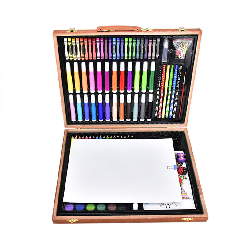 188Pcs Drawing Set with 24 Color Oil Painting Stick&30 Paper Clips