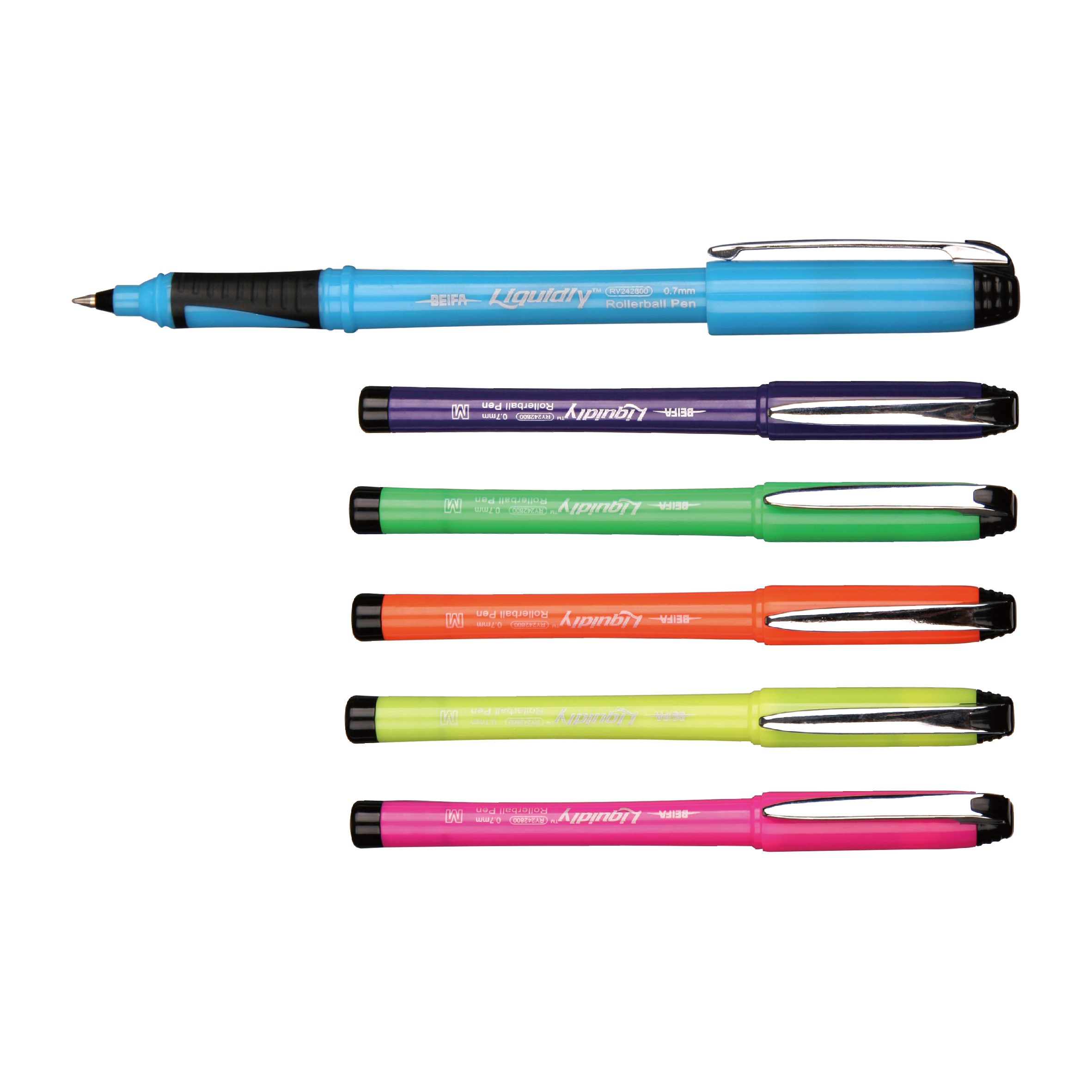 0.7mm/0.5mm Soft Grip Free Ink Pen Blue Ink for School Office