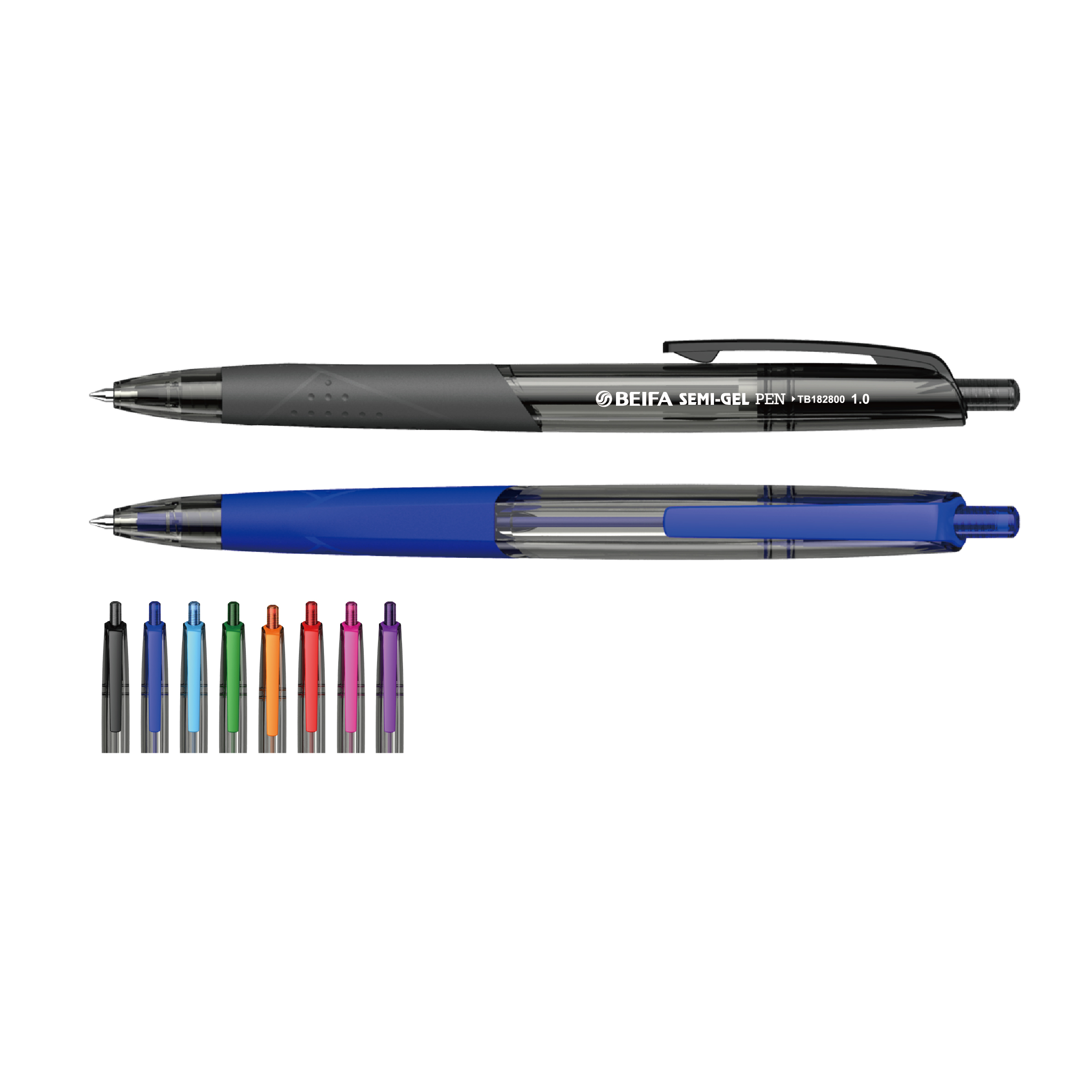 1.0/0.7mm Soft Grip High Quality Semi Gel Pen Roller/Needle Tip