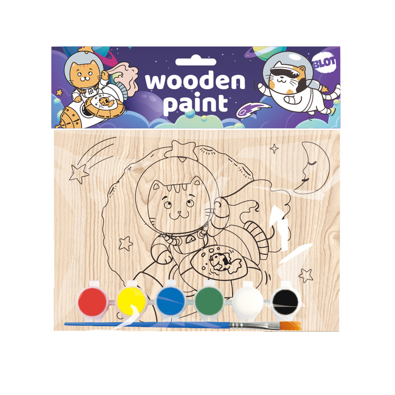 Kit de pintura para madera con 3 astillas de madera para manualidades