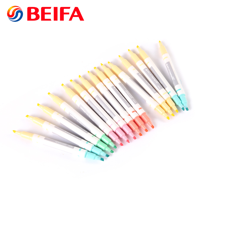Clear View Highlighter with Dual Tip Chisel&Bullet Tip China Wholesale