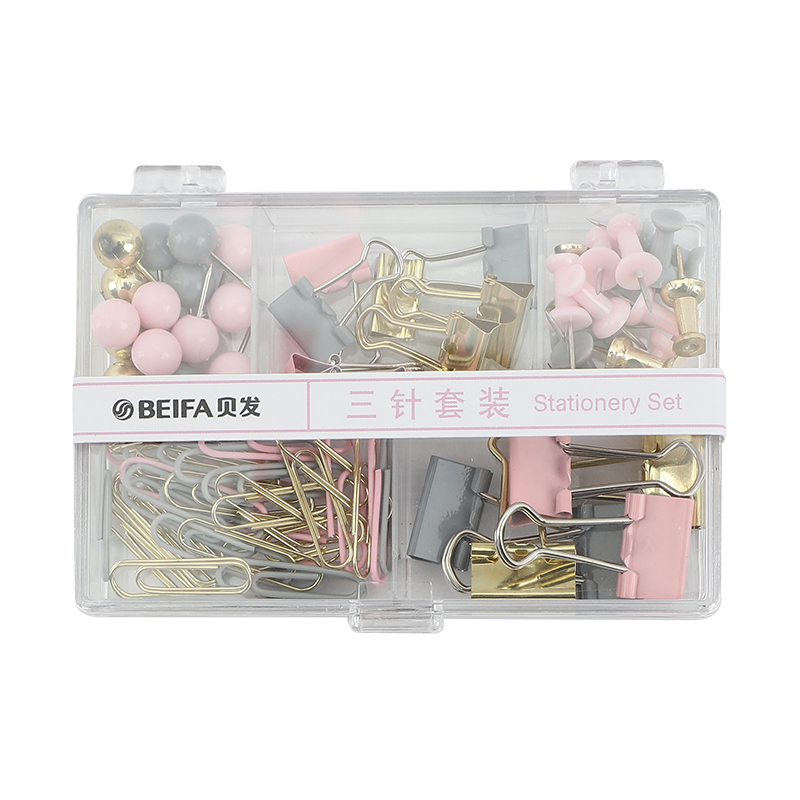 Colorful Binder Clips Push pins Paper Clips Standard Size Office Supplies Kit Set