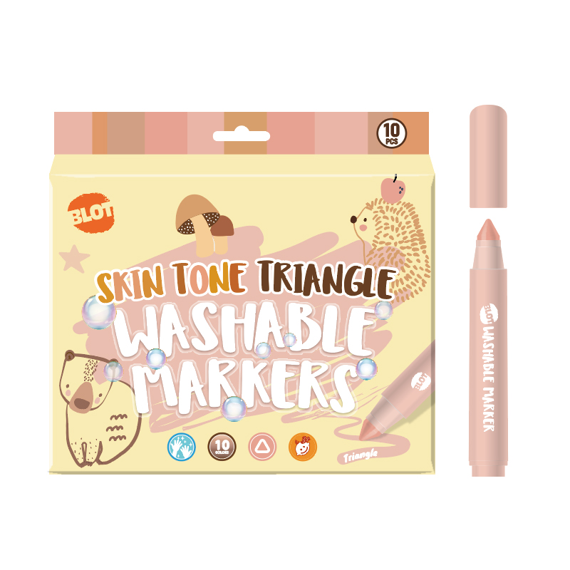 10PCS Skin Tone Triangle Washable Markers