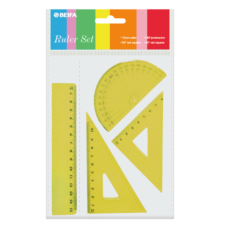 Yellow 15cm Ruler Four Set