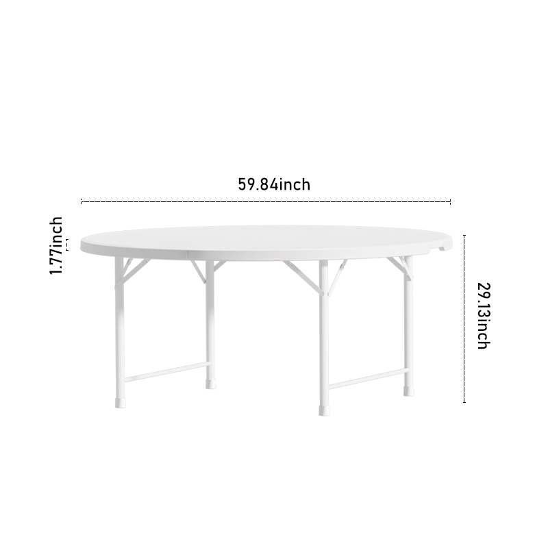 Tavolina të palosshme plastike të rrumbullakëta portative 5 këmbë 152cm