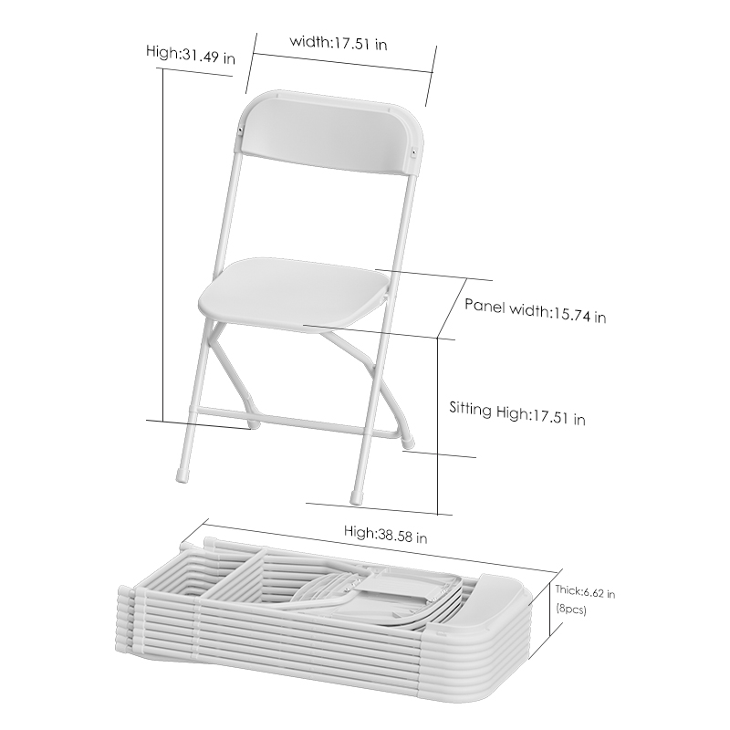 BenBest Foldable leisure backrest folded plastic comfortable event chair-Lightweight Folding Chair