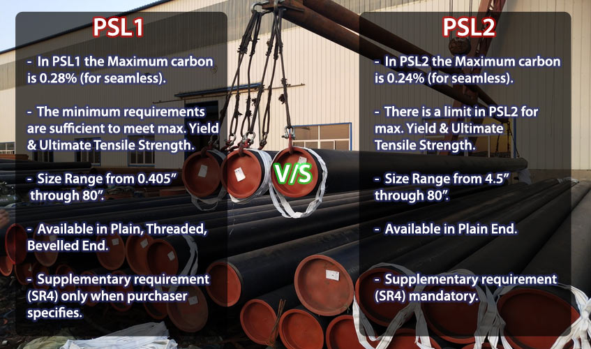 Differences between API 5L PSL1 and PSL2 standards